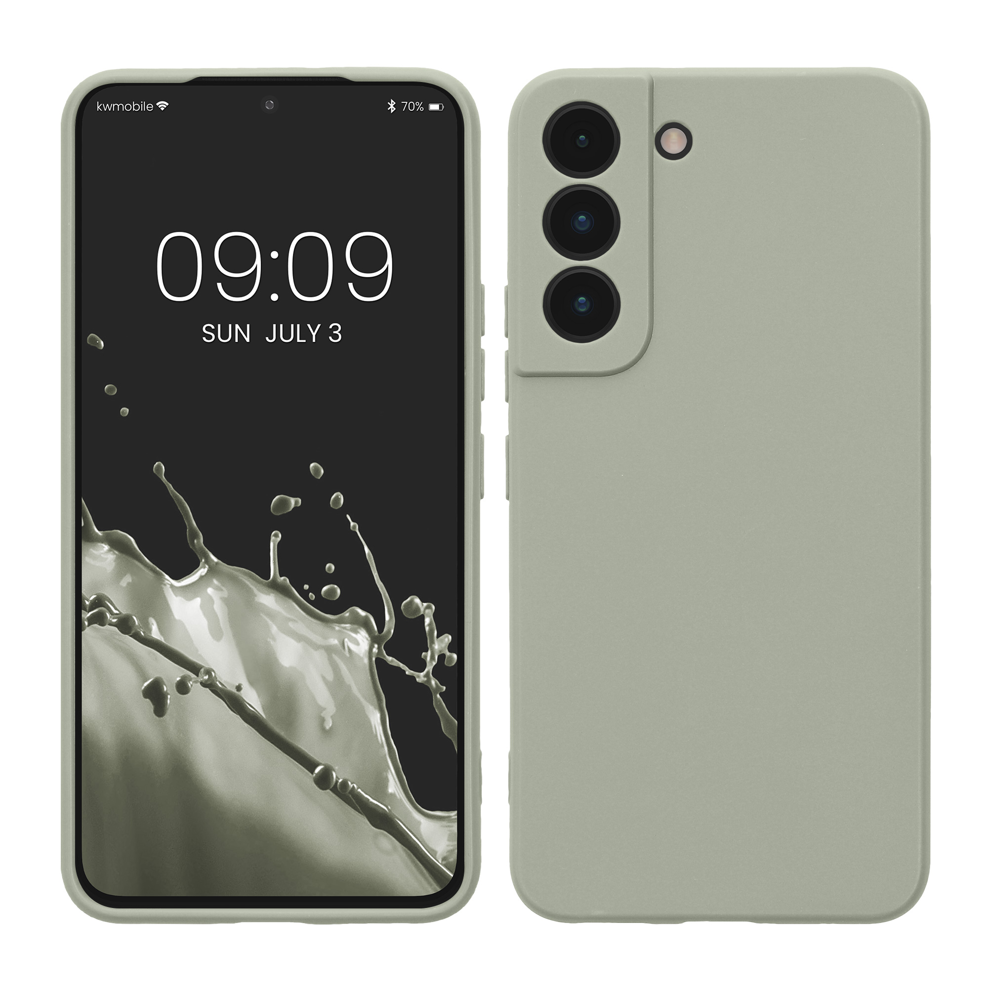 Pouzdro pro Samsung Galaxy S22 kwmobile tenké TPU - šedozelená