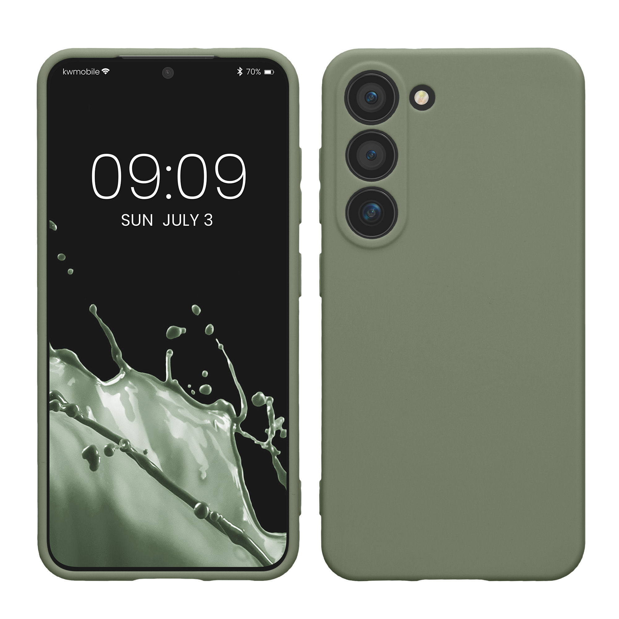 Pouzdro pro Samsung Galaxy S23 kwmobile tenké TPU - šedozelená