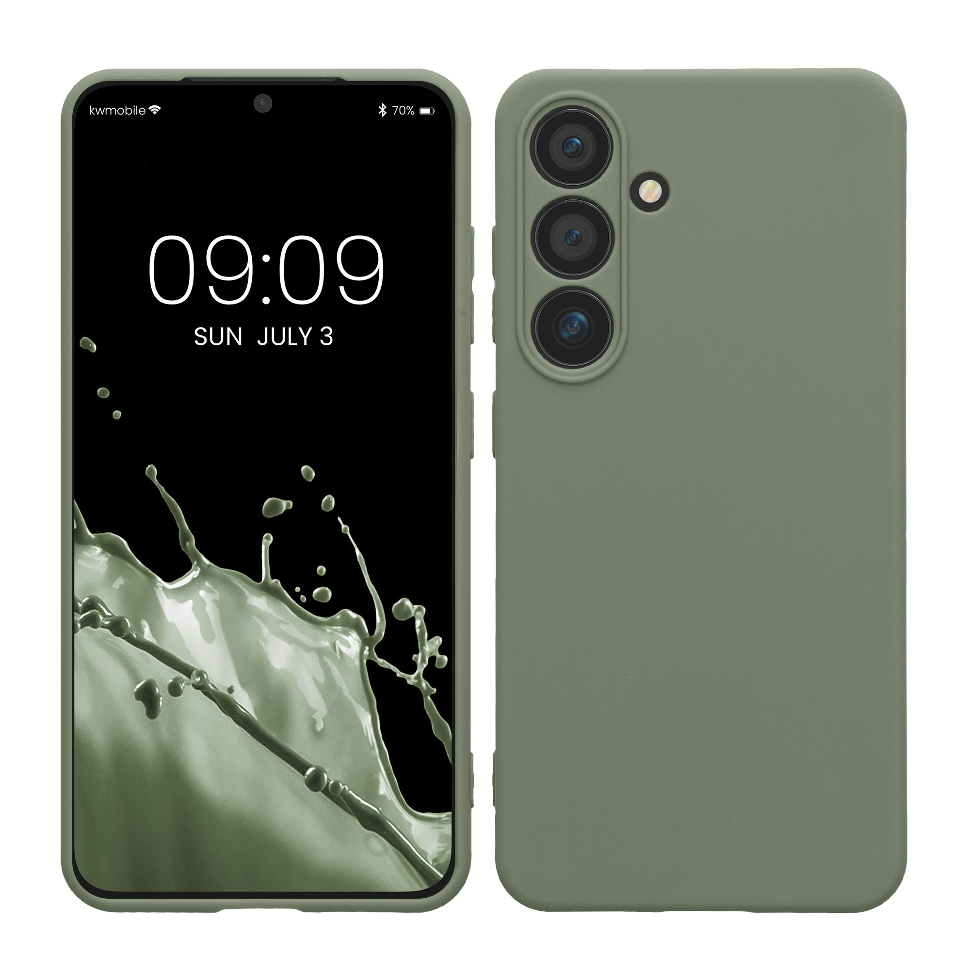 Pouzdro pro Samsung Galaxy S24 kwmobile tenké TPU - šedozelená