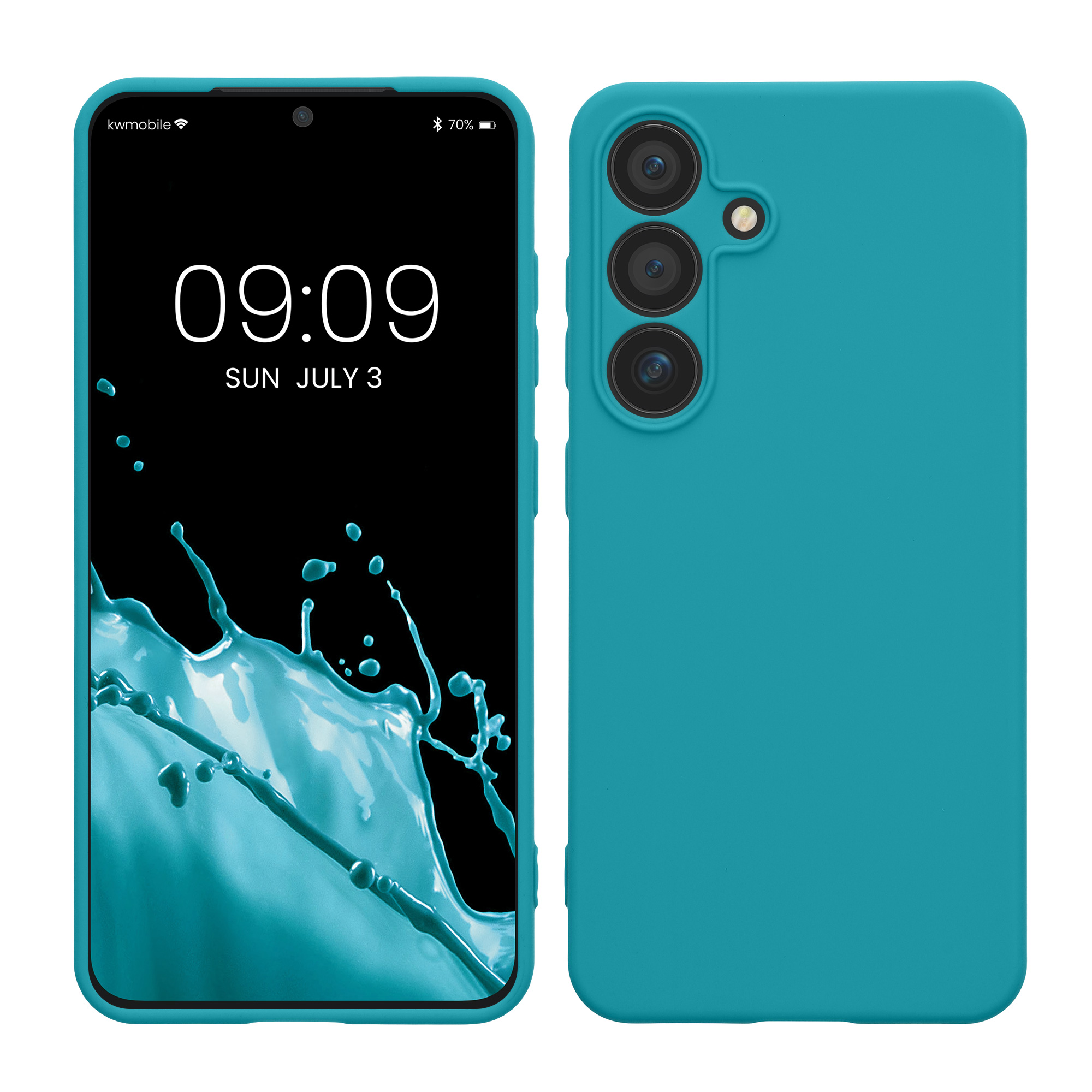 Pouzdro pro Samsung Galaxy S25 kwmobile tenké TPU - matná petrolejová