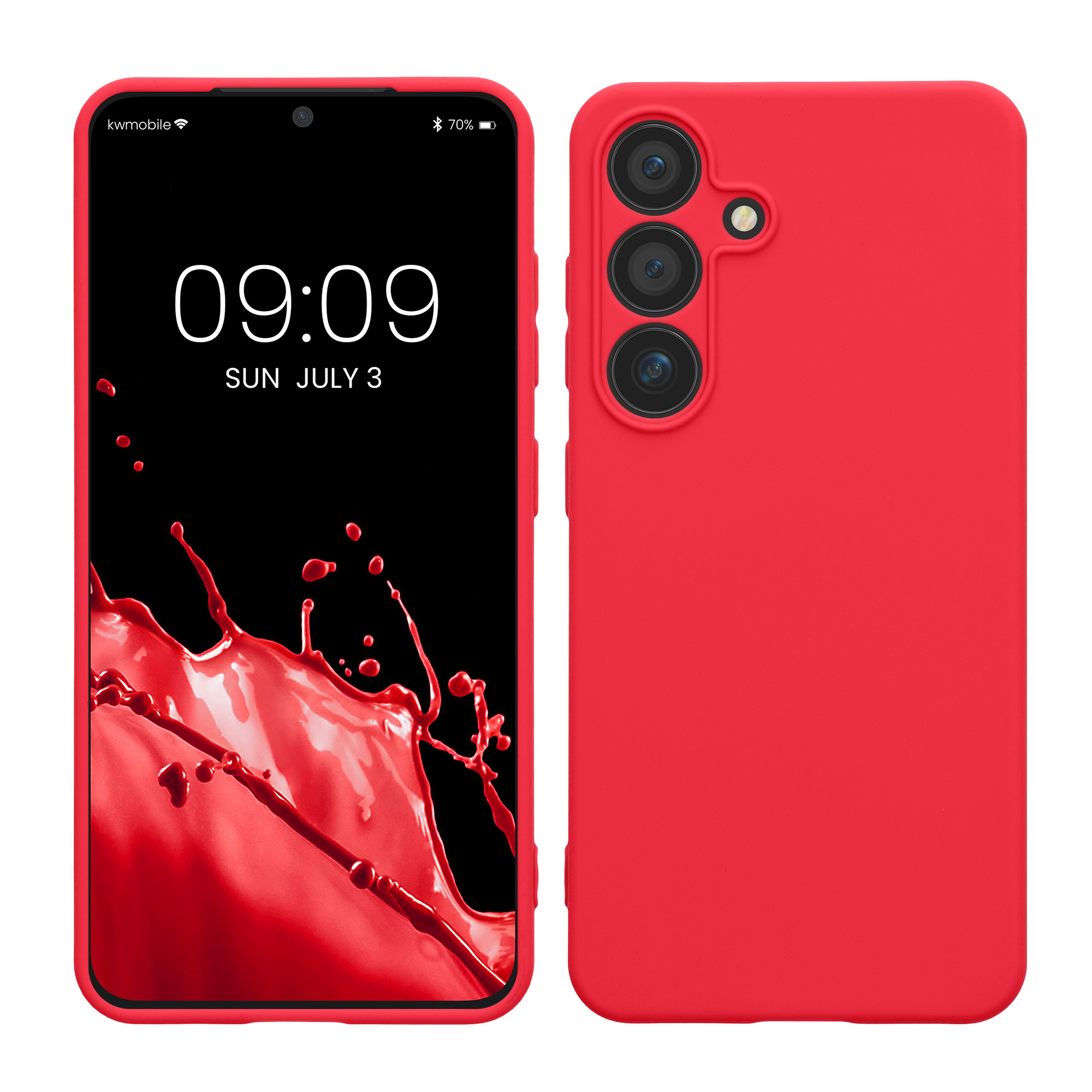 Pouzdro pro Samsung Galaxy S25 kwmobile tenké TPU - neonově růžová