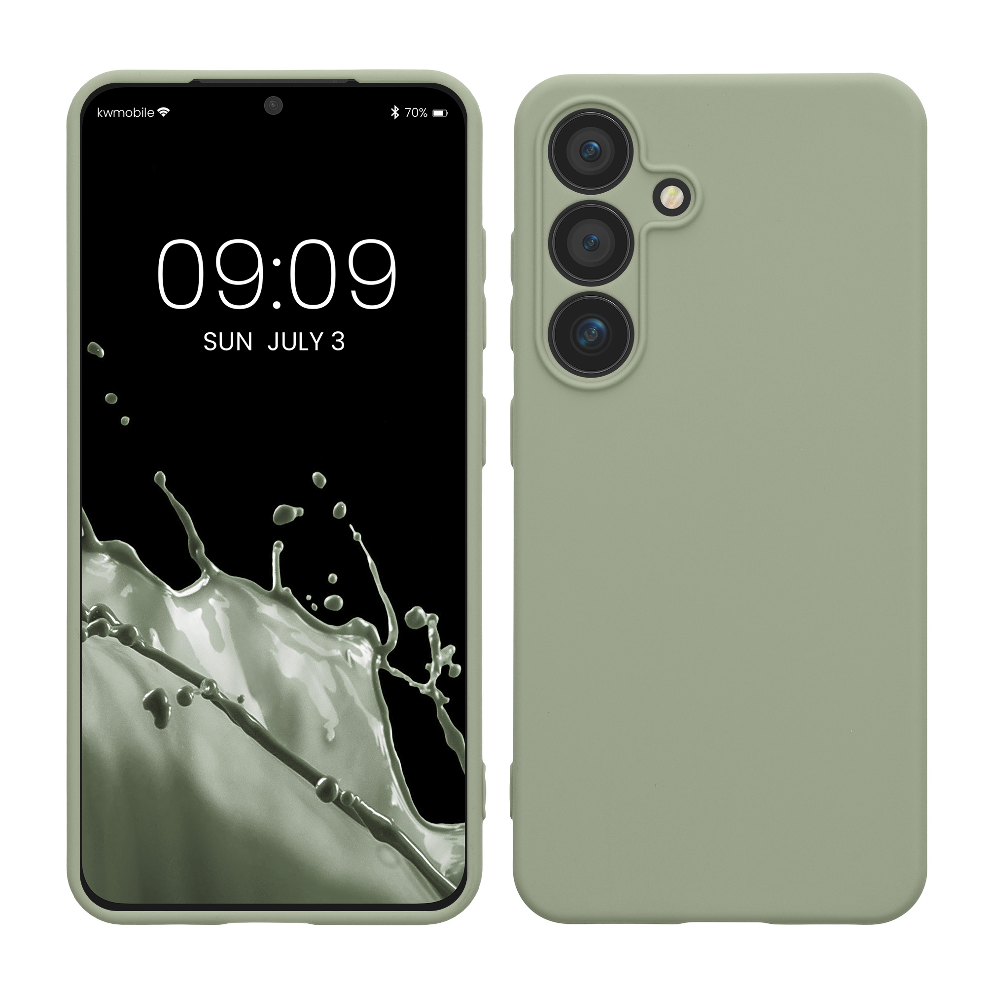 Pouzdro pro Samsung Galaxy S25 kwmobile tenké TPU - šedozelená