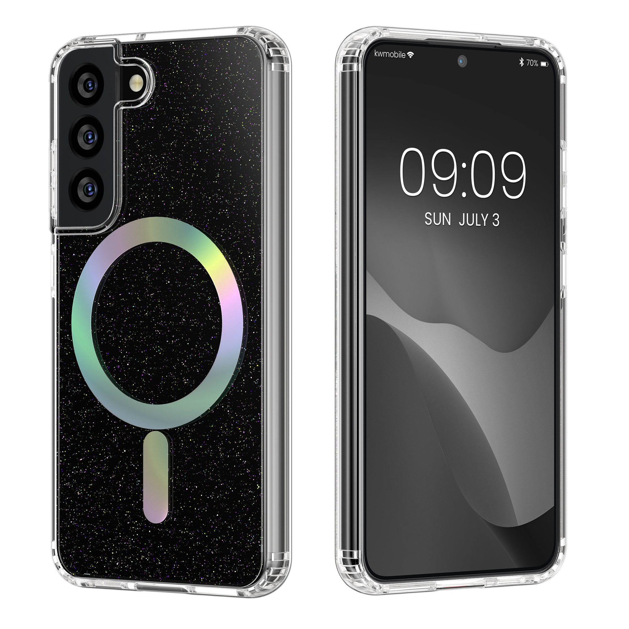 Pouzdro na telefon pro Samsung Galaxy S22 kwmobile MagSafe TPU - třpytivá