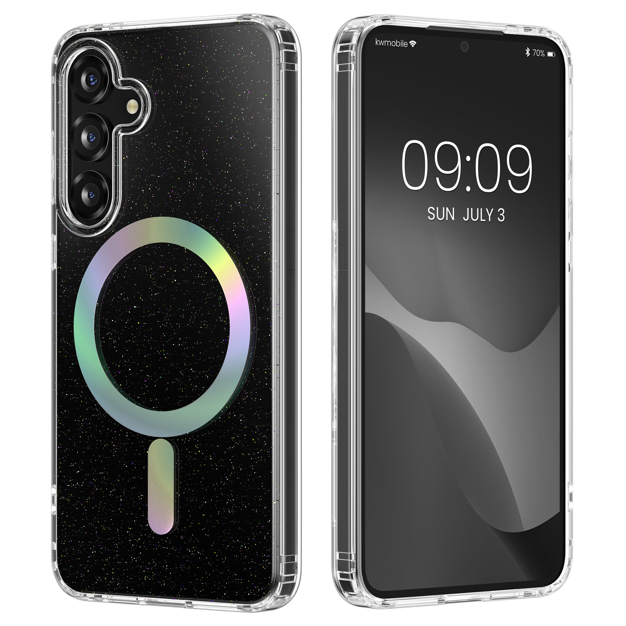Pouzdro na telefon pro Samsung Galaxy S24 kwmobile MagSafe TPU - třpytivá