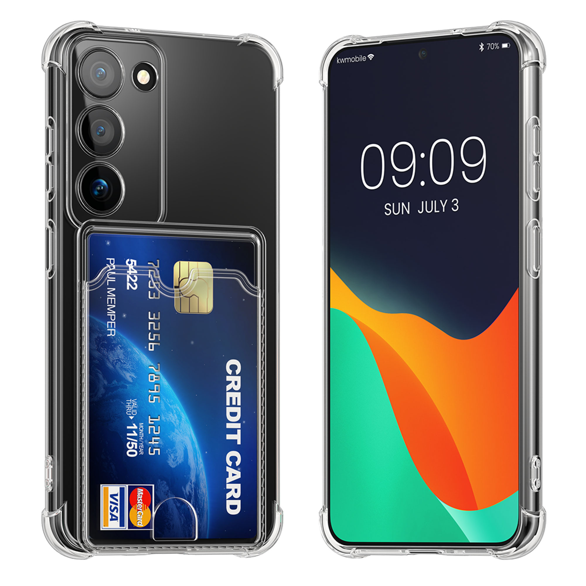 Kryt na mobil Galaxy S23 kwmobile s kartou transparentní