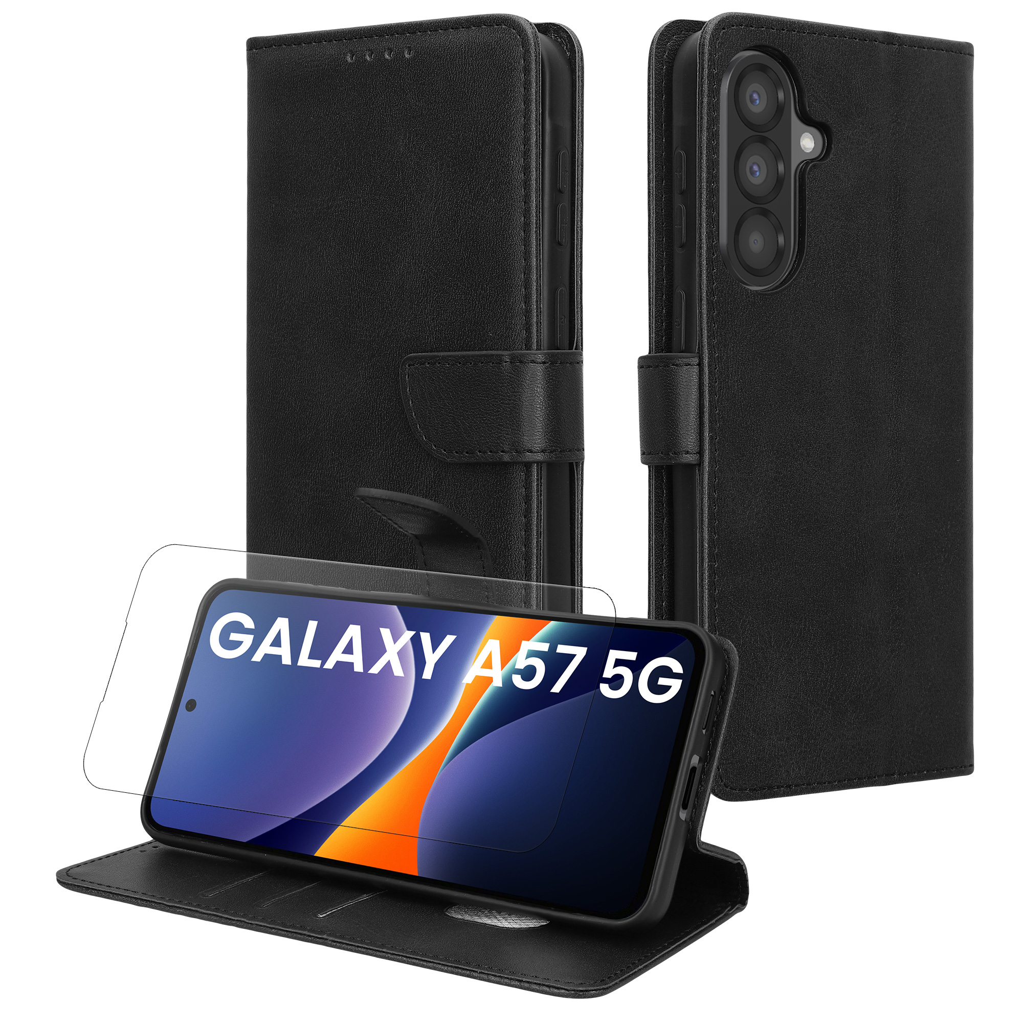 PU kožené pouzdro peněženka Samsung Galaxy A57 5G kwmobile RFID ochrana Černá