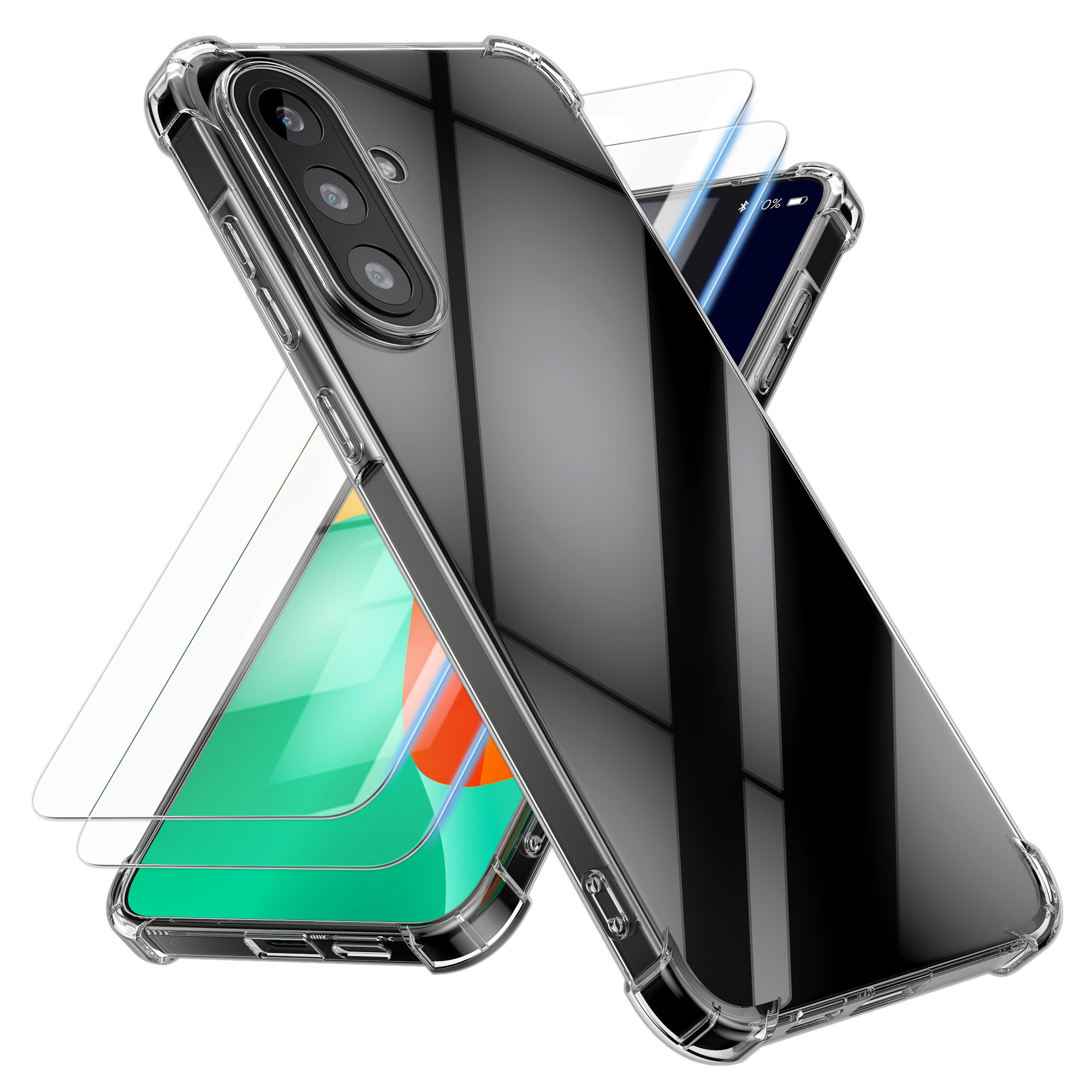 Průhledný kryt na mobil Samsung Galaxy A57 5G kalibri TPU + 2x tvrzené sklo transparentní