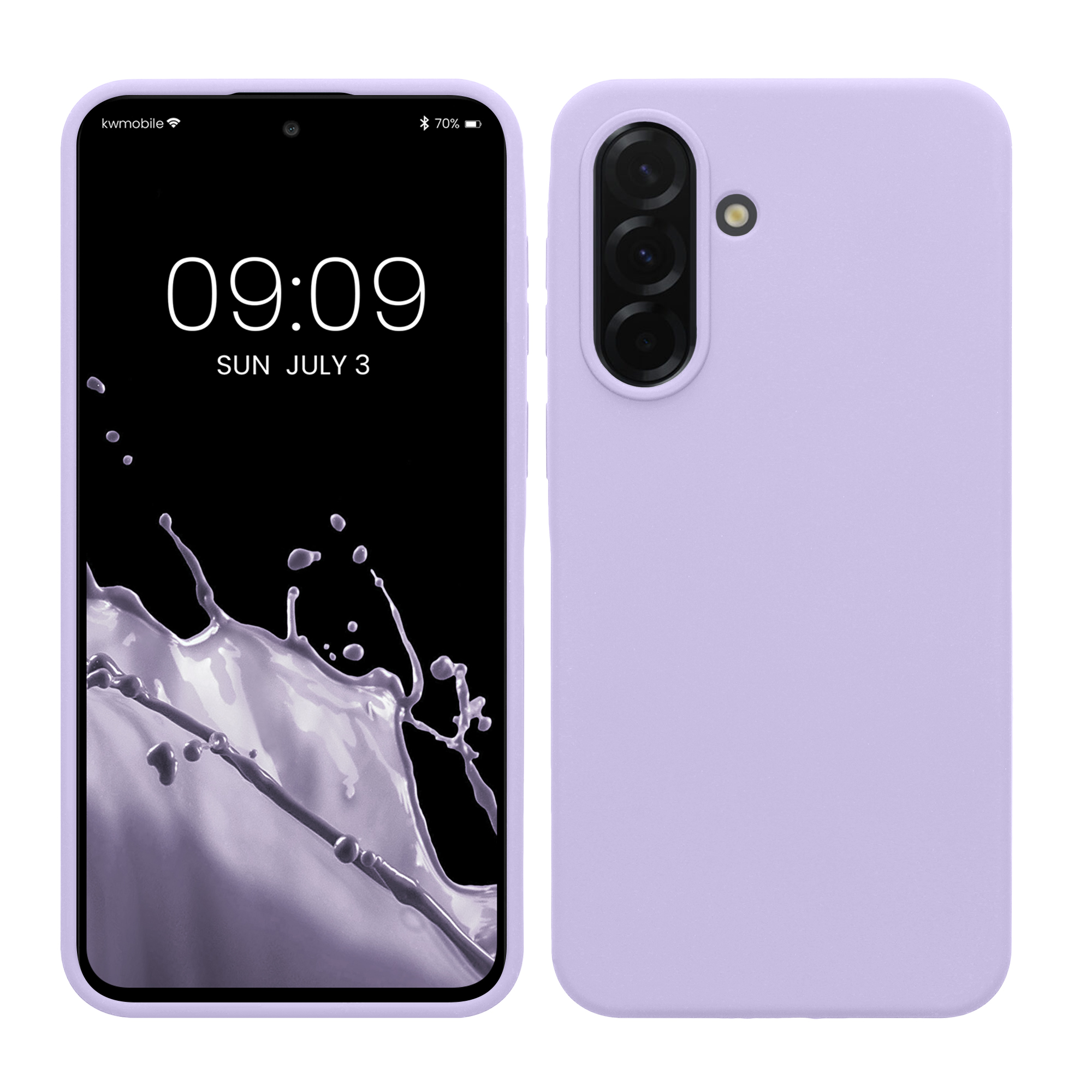 Silikonový kryt pro Samsung Galaxy A37 5G, nárazuvzdorný, pro bezdrátové nabíjení kwmobile ‑ levandulová