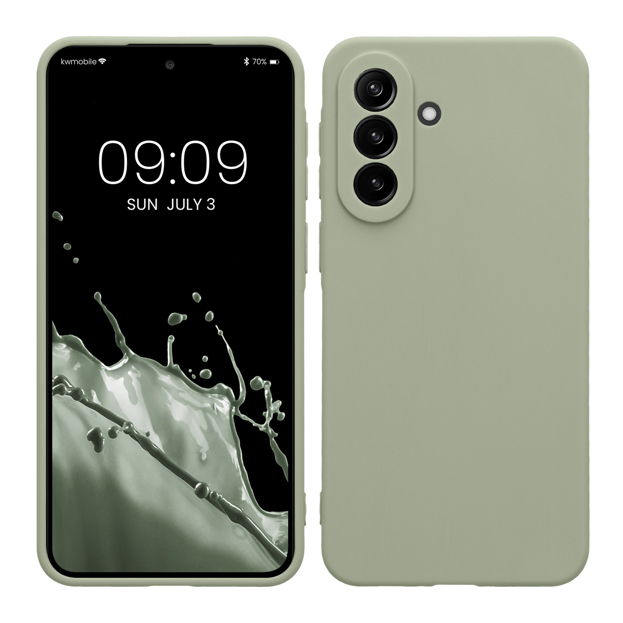 Kryt na mobil Samsung Galaxy A37 5G kwmobile slim matný TPU Šedo-zelená