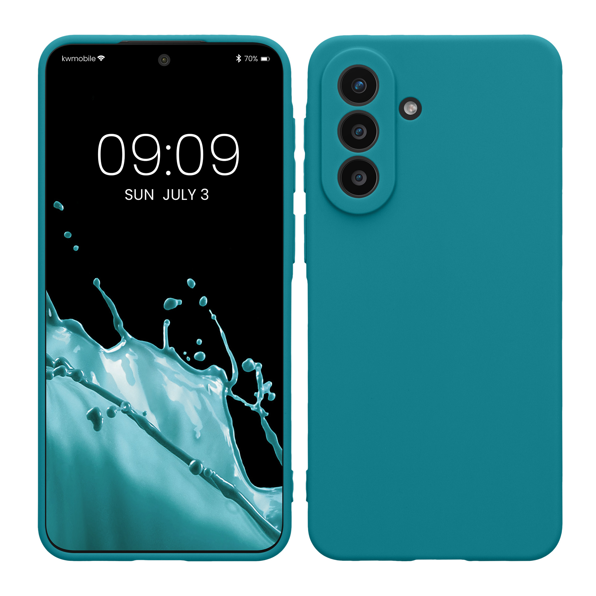 Kryt na mobil Samsung Galaxy A57 5G kwmobile slim matný TPU Matná petrolejová