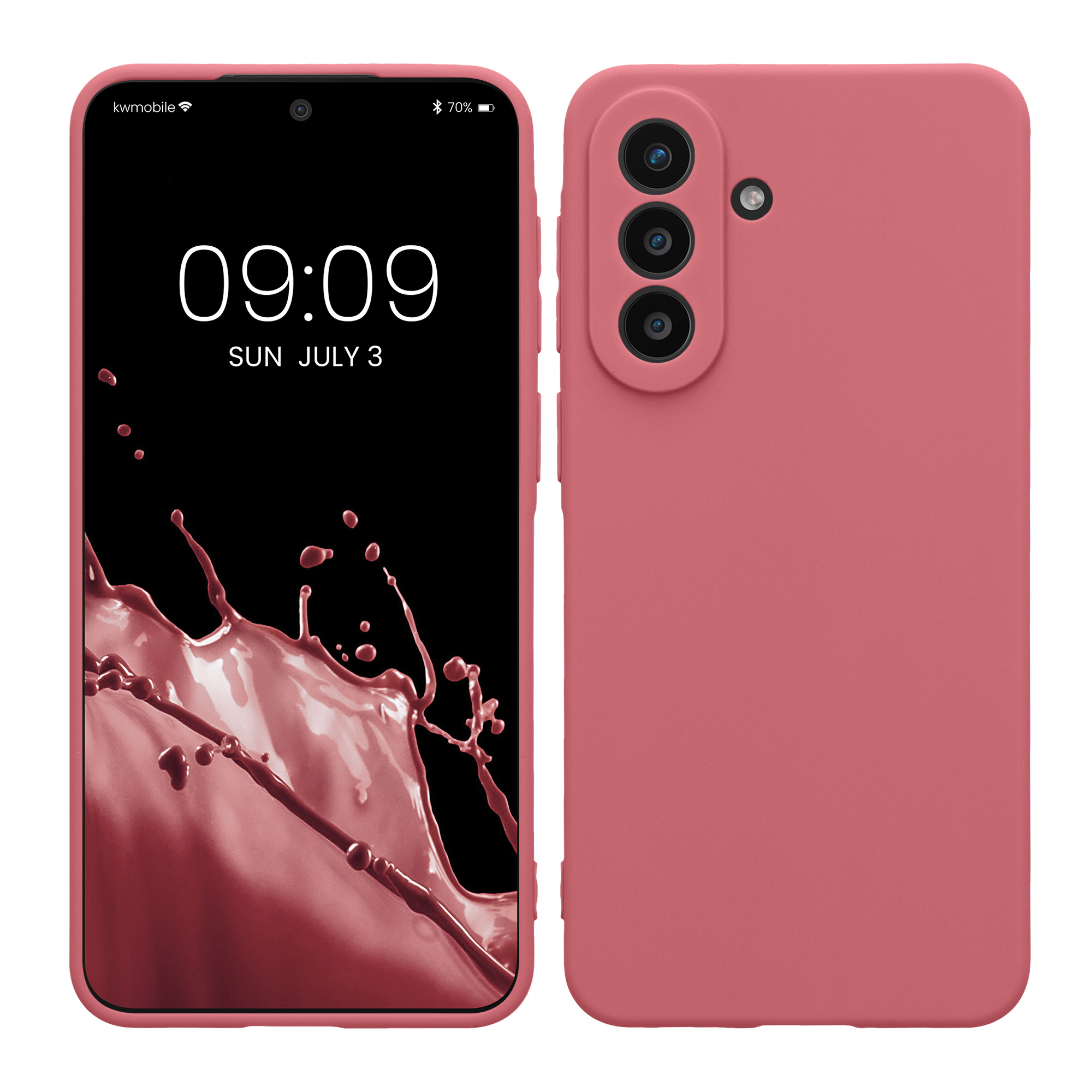 Kryt na mobil Samsung Galaxy A57 5G kwmobile slim matný TPU Tmavě růžová
