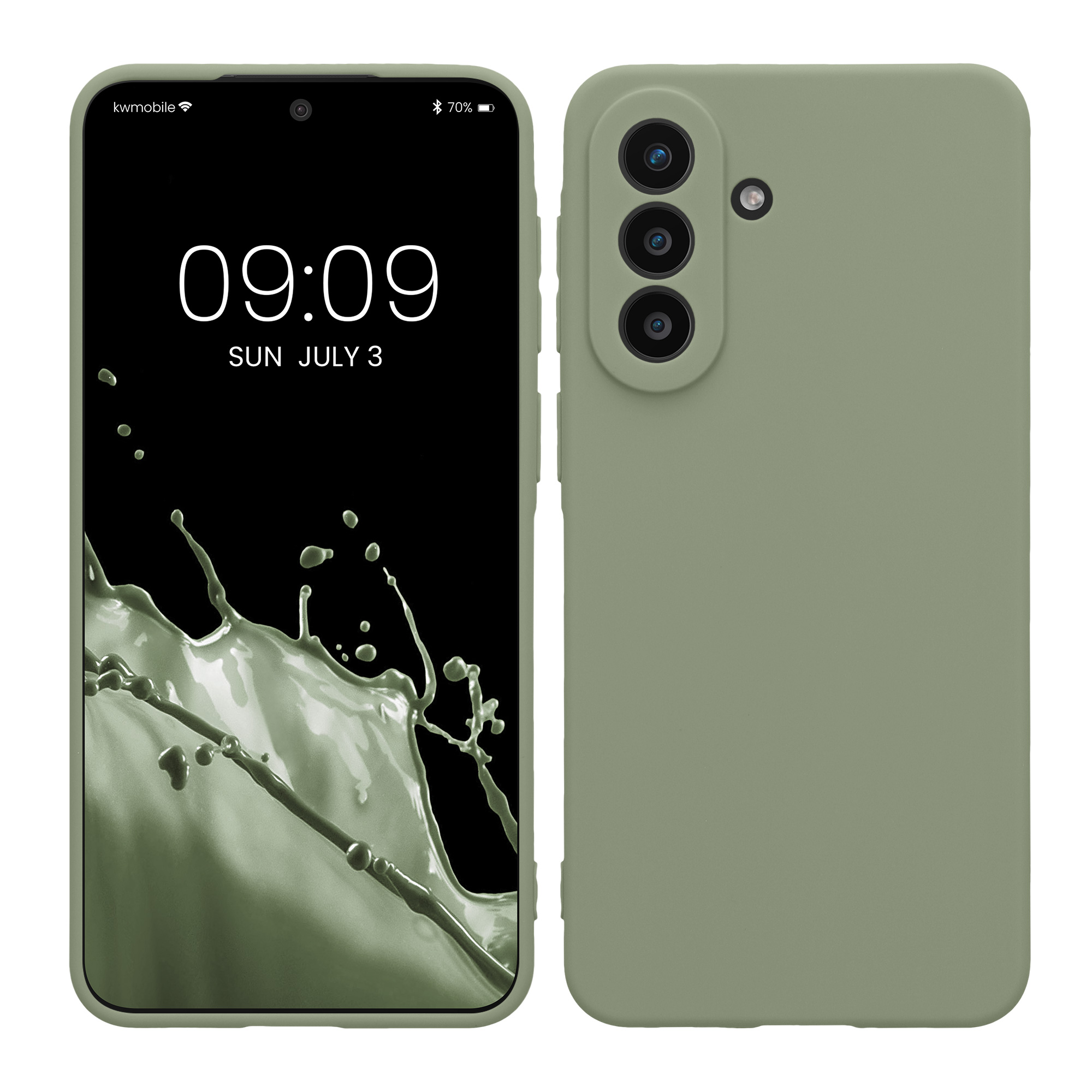 Pouzdro pro Samsung Galaxy A57 5G kwmobile tenké TPU - šedozelená