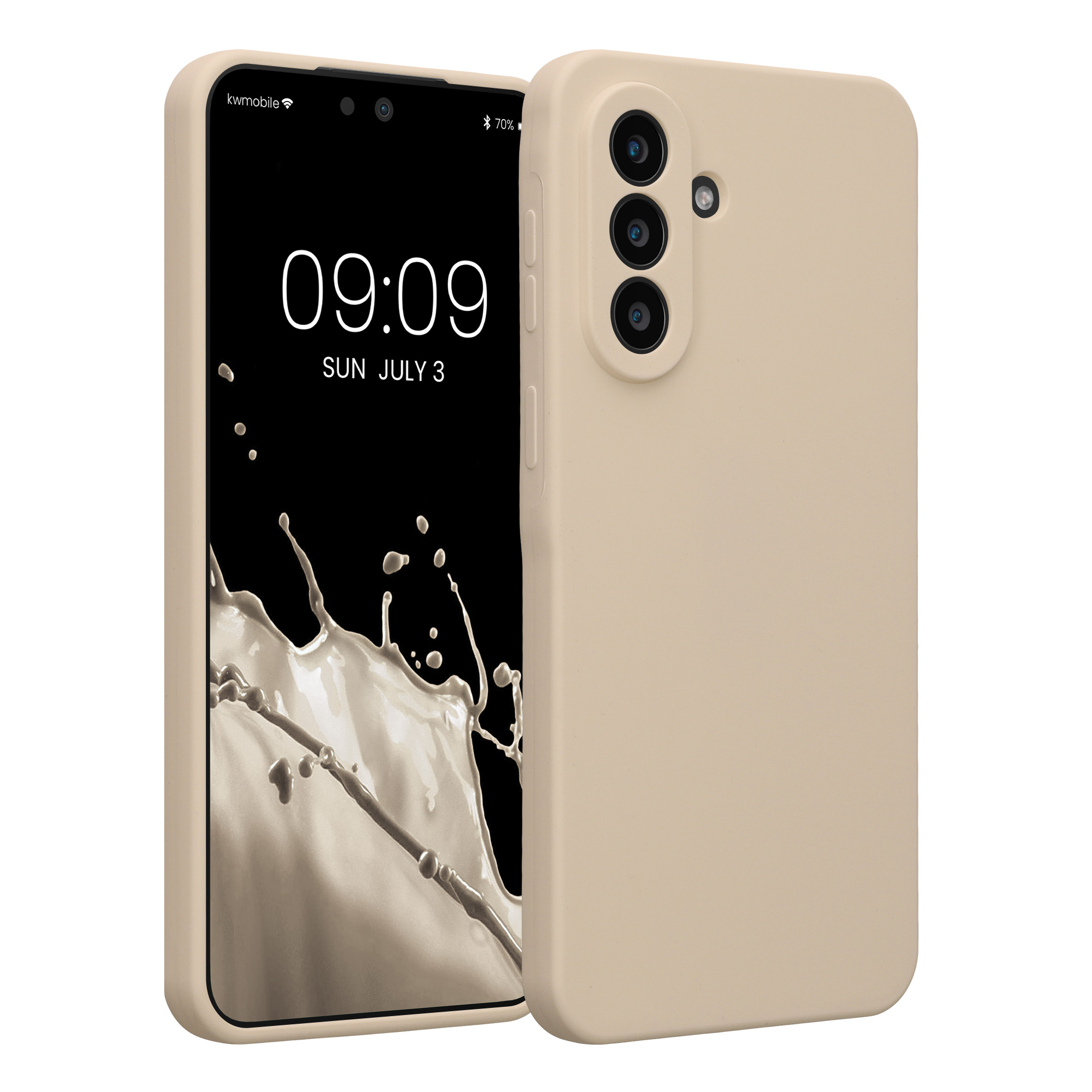Pouzdro pro Samsung Galaxy A57 5G kwmobile tenké silikonové - matná krémová