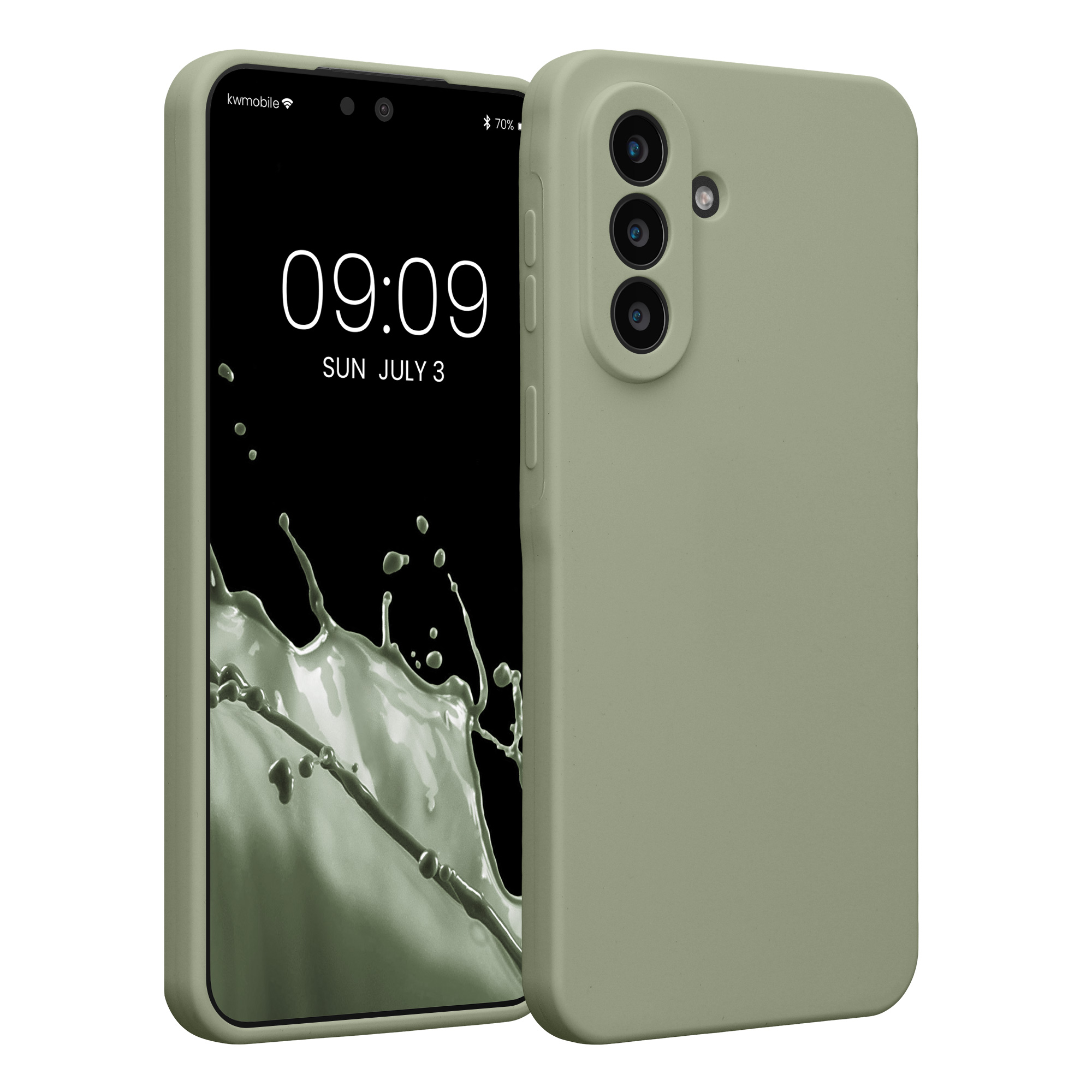 Pouzdro pro Samsung Galaxy A57 5G kwmobile tenké silikonové - šedozelená