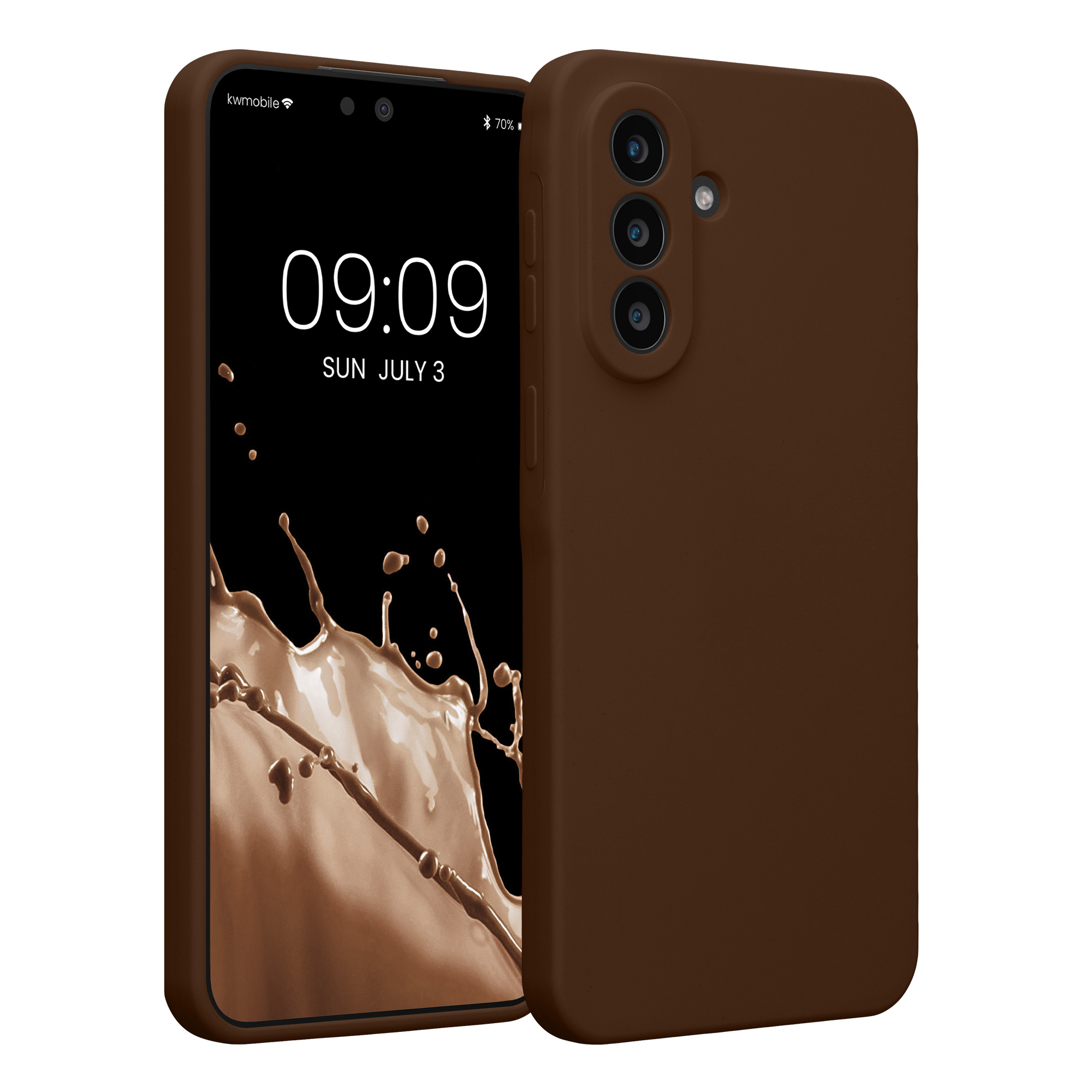Pouzdro pro Samsung Galaxy A57 5G kwmobile tenké silikonové - čokoládová