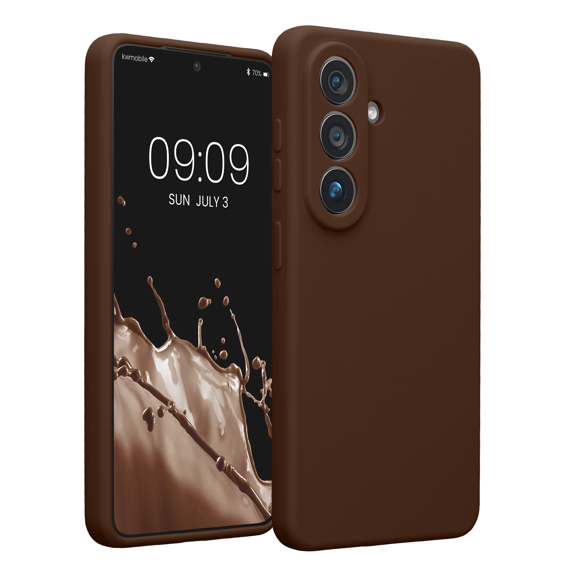 Pouzdro pro Samsung Galaxy S26 kwmobile tenké silikonové - čokoládová