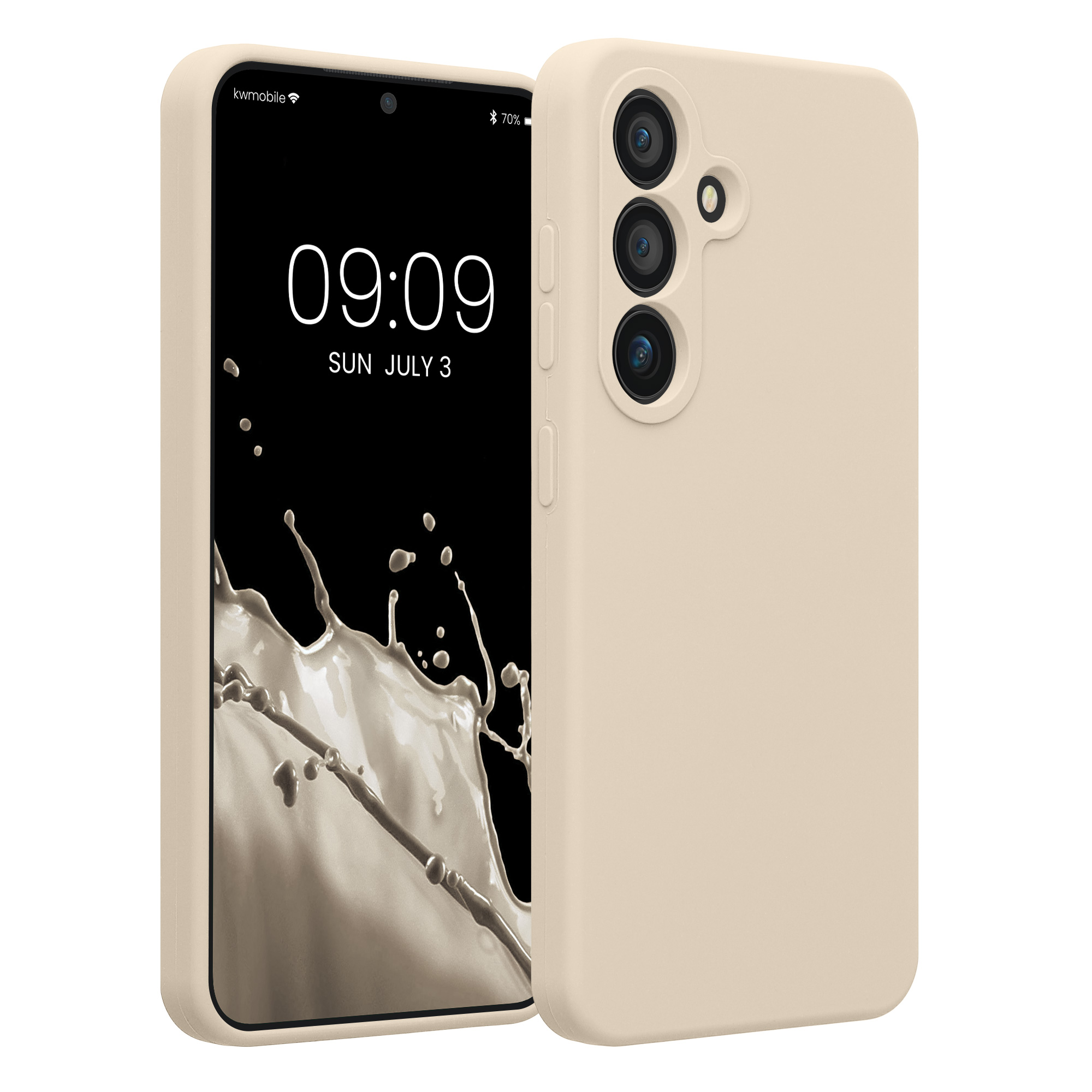 Pouzdro pro Samsung Galaxy S25 kwmobile tenké silikonové - matná krémová