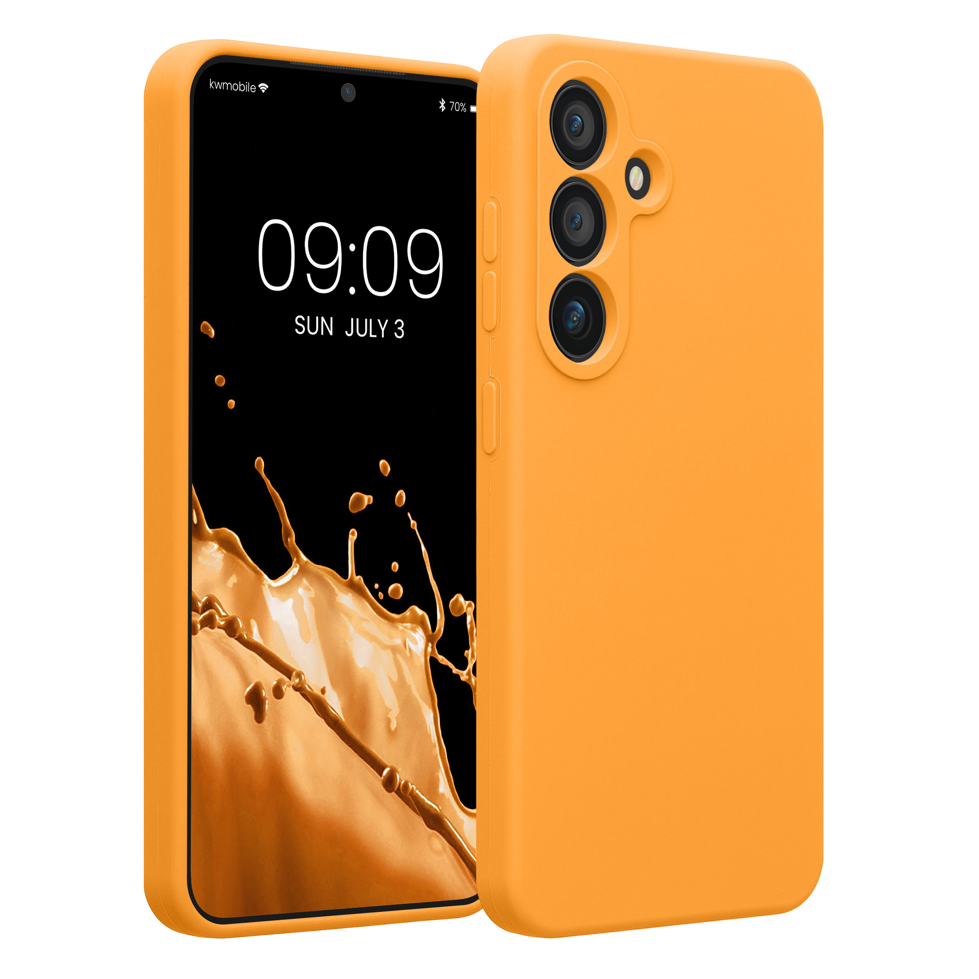Pouzdro pro Samsung Galaxy S25 kwmobile tenké silikonové - ovocná oranžová