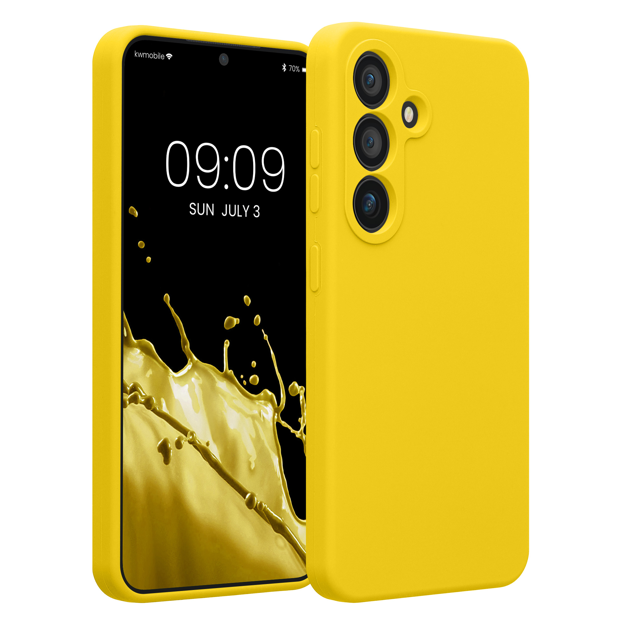 Pouzdro pro Samsung Galaxy S25 kwmobile tenké silikonové - zářivě žlutá