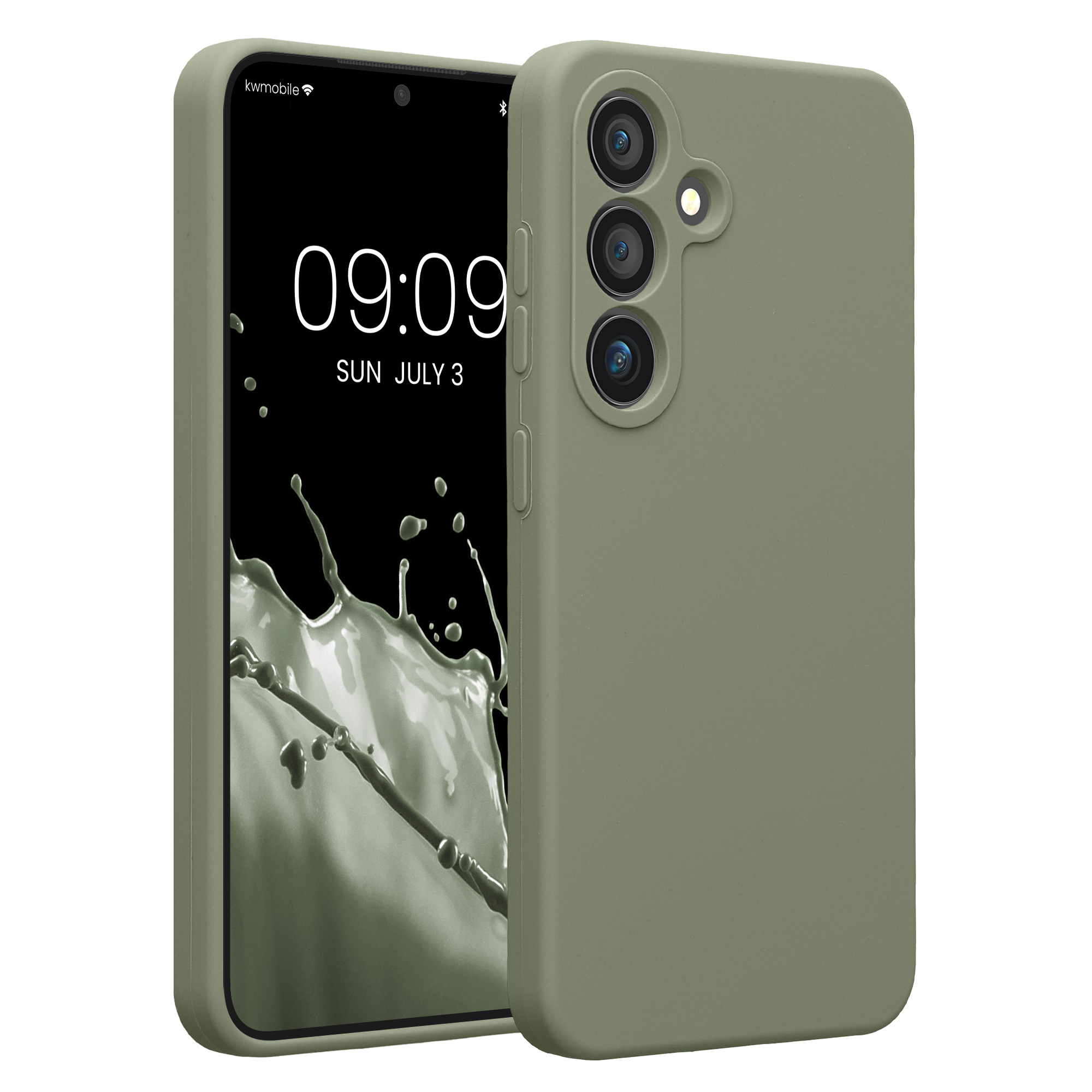 Pouzdro pro Samsung Galaxy S25 kwmobile tenké silikonové - šedozelená