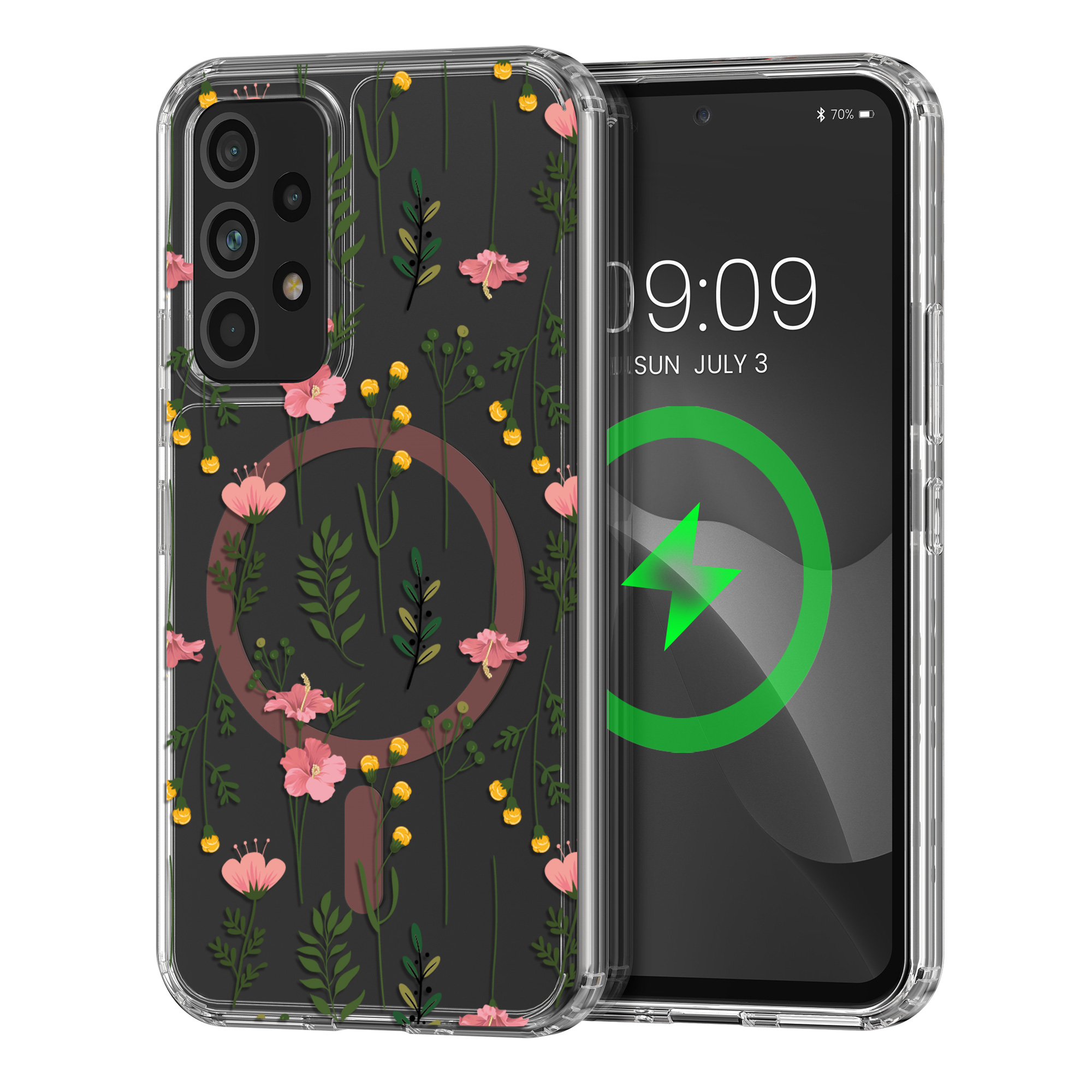 Čiré pouzdro na telefon pro Samsung Galaxy A53 5G kwmobile MagSafe TPU - motiv nenápadné polní květiny