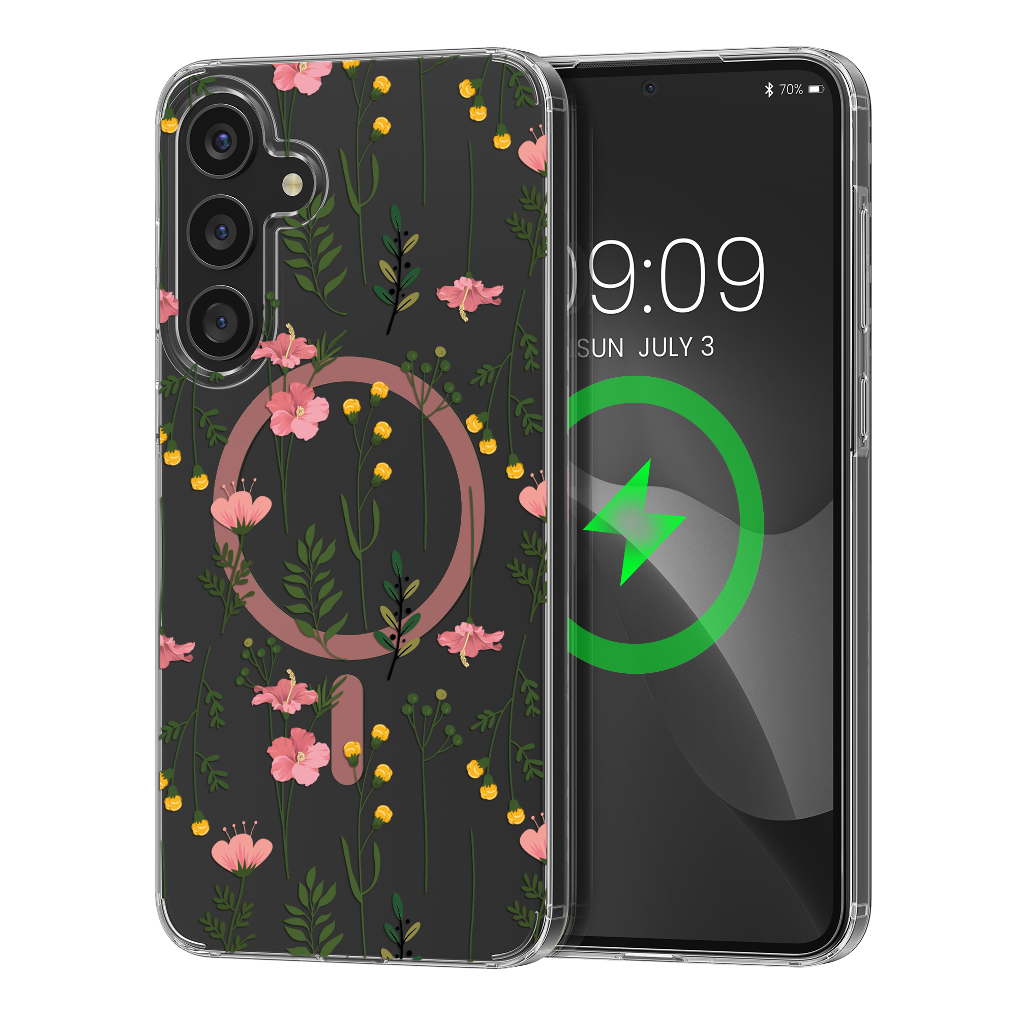 Čiré pouzdro na telefon pro Samsung Galaxy A55 5G kwmobile MagSafe TPU - motiv nenápadné polní květiny