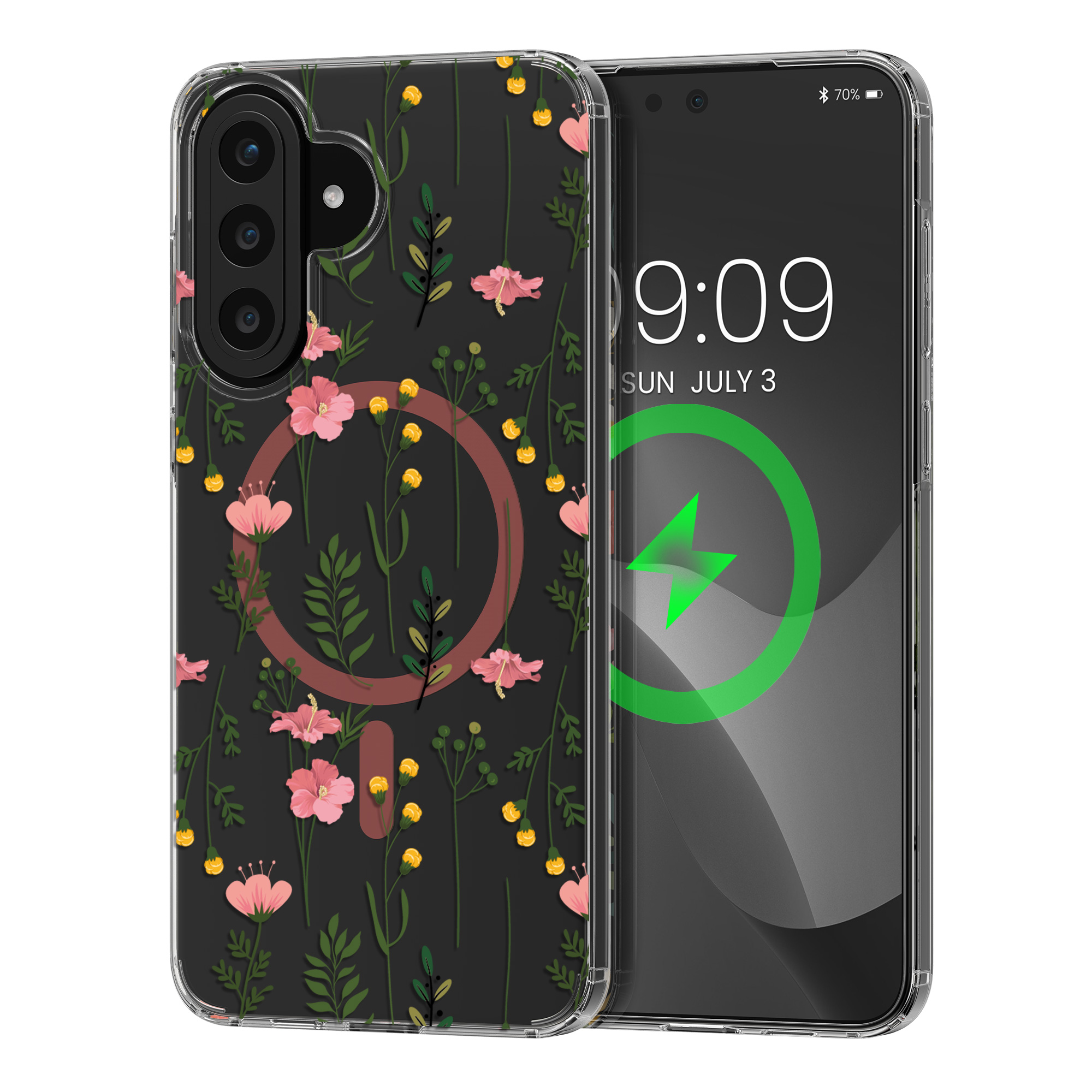 Čiré pouzdro na telefon pro Samsung Galaxy A57 5G kwmobile MagSafe TPU - motiv nenápadné polní květiny