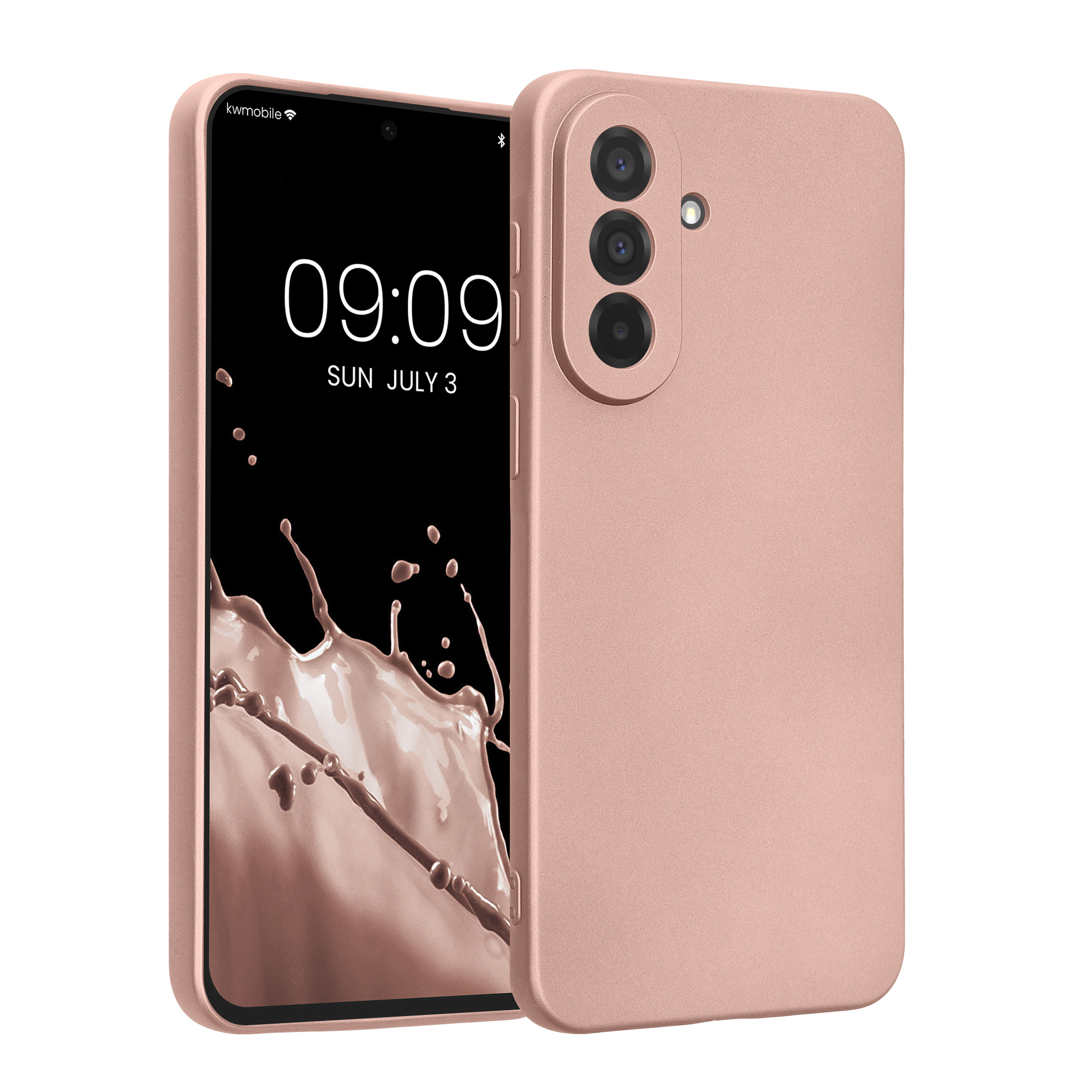 Pouzdro pro Samsung Galaxy A37 5G kwmobile metalické TPU - metalická růžové zlato