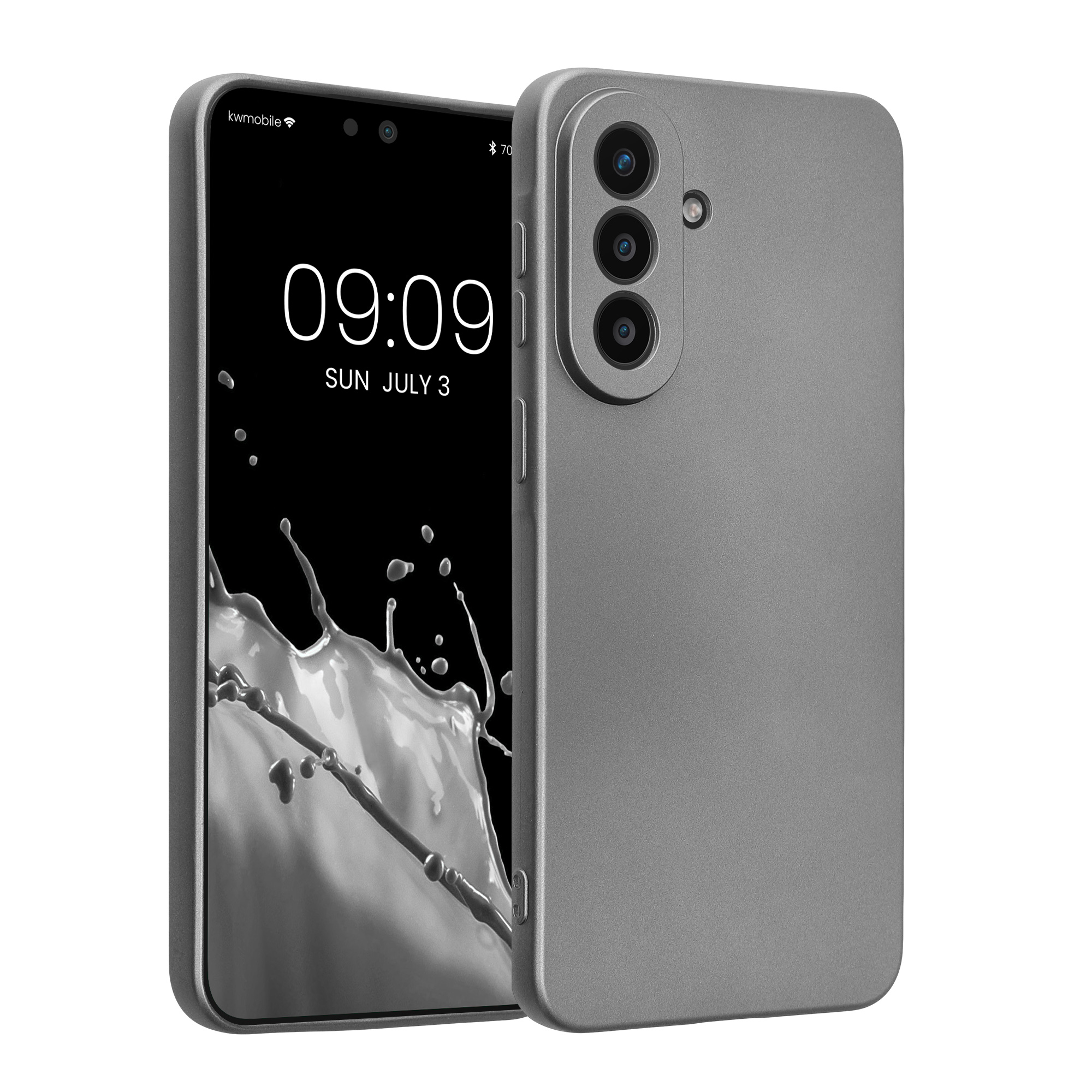 Pouzdro pro Samsung Galaxy A57 5G kwmobile metalické TPU - metalická šedá
