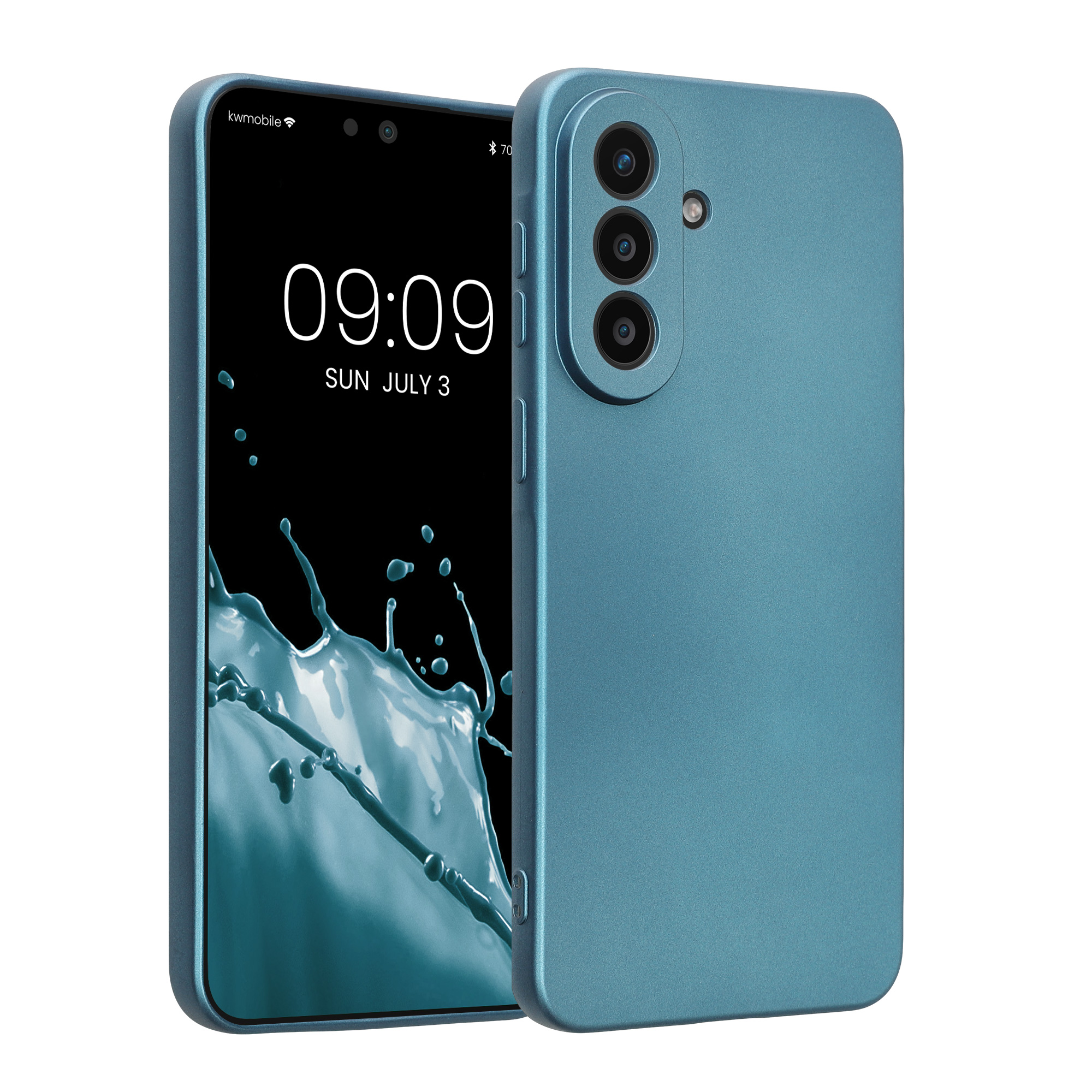 Pouzdro pro Samsung Galaxy A57 5G kwmobile metalické TPU - metalická karibská modrá
