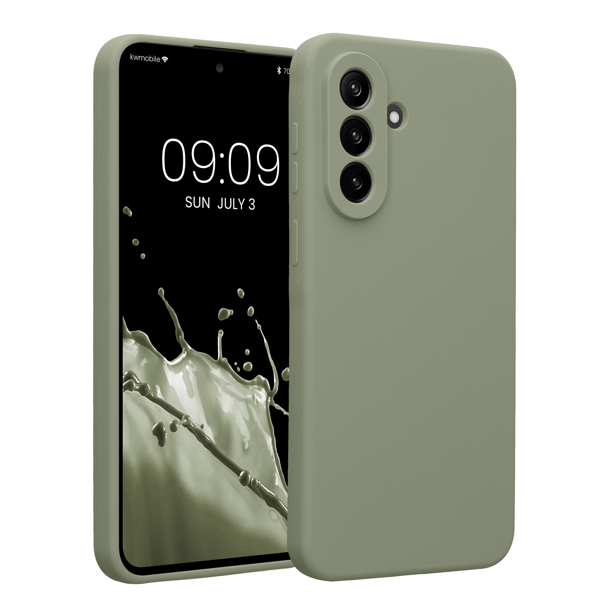 Pouzdro pro Samsung Galaxy A37 5G kwmobile tenké silikonové - šedozelená