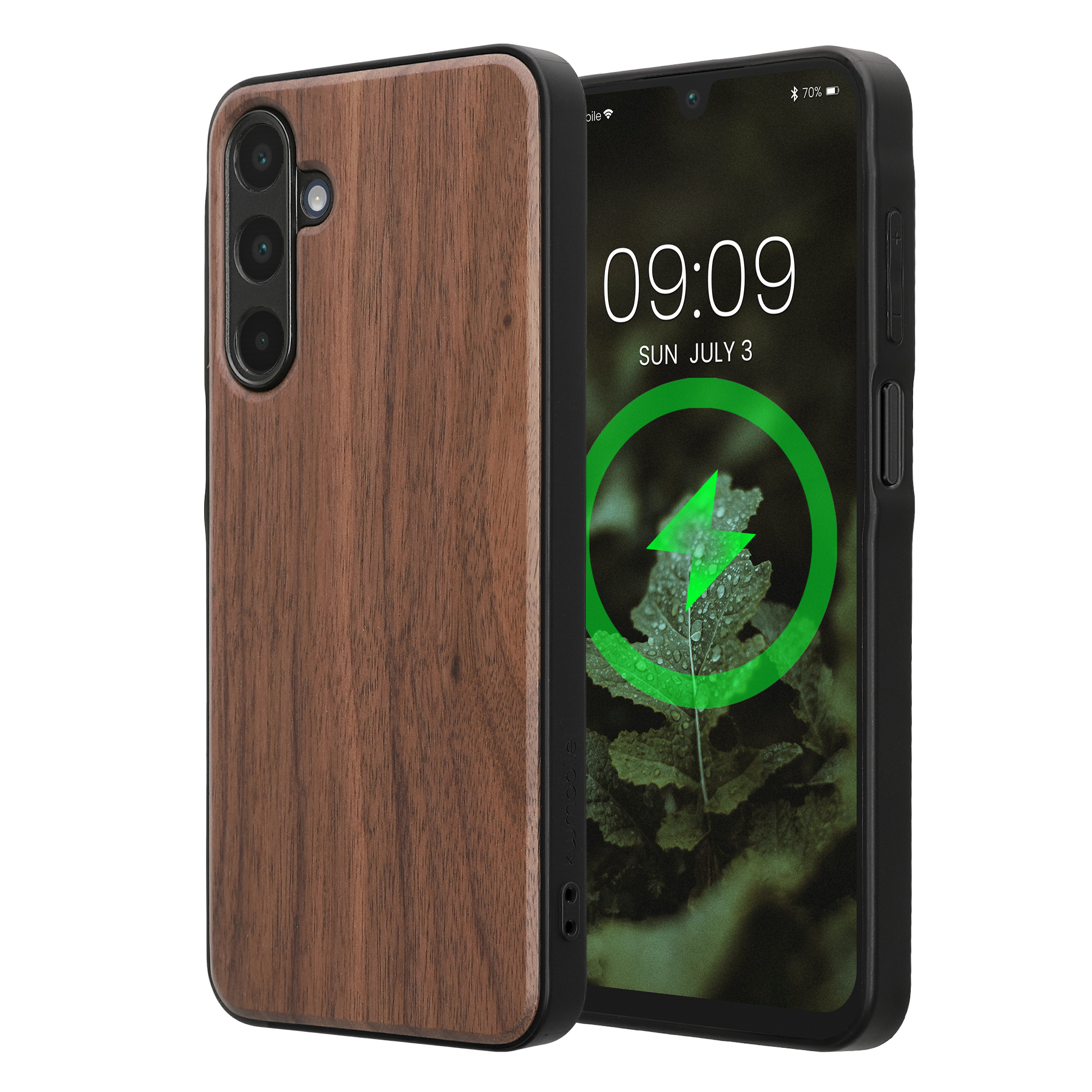 Ochranné pouzdro z pravého dřeva pro Samsung Galaxy A16 5G kwmobile dřevěné - dřevo, tmavě hnědá