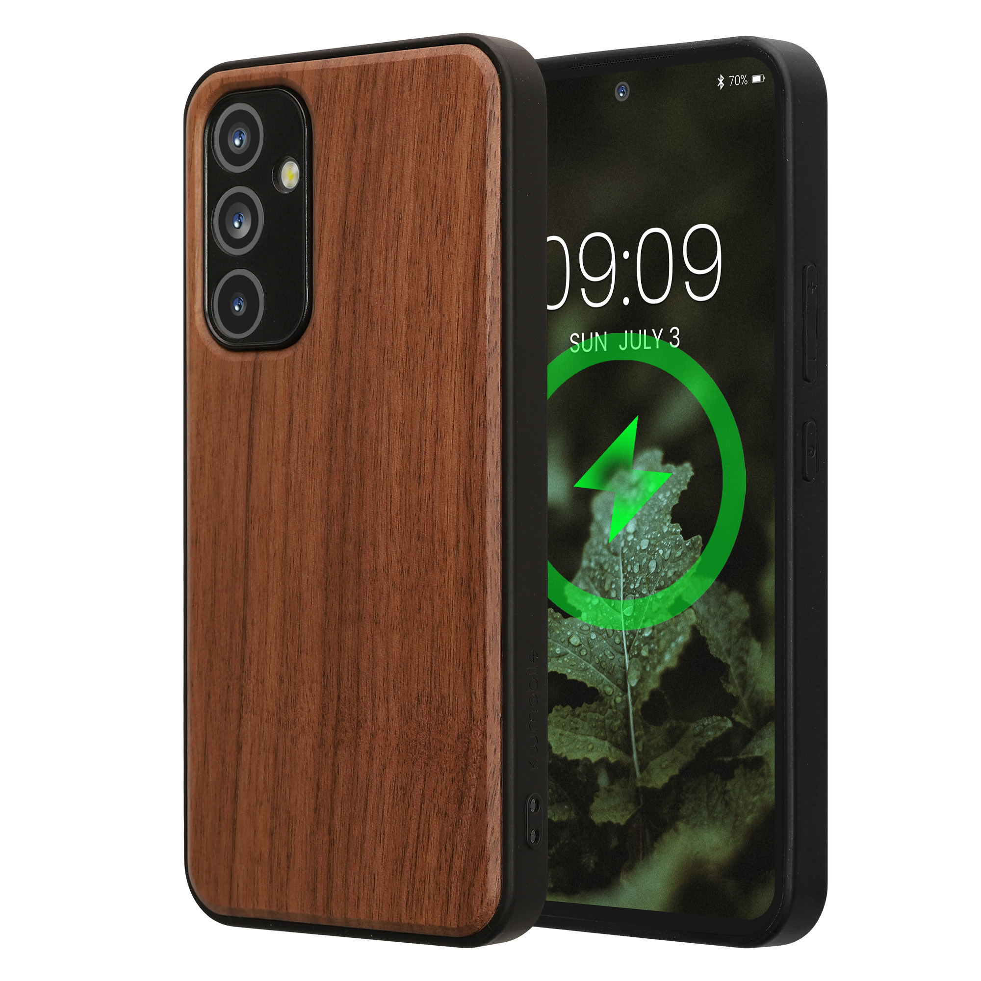 Ochranné pouzdro z pravého dřeva pro Samsung Galaxy A54 5G kwmobile dřevěné - dřevo, tmavě hnědá