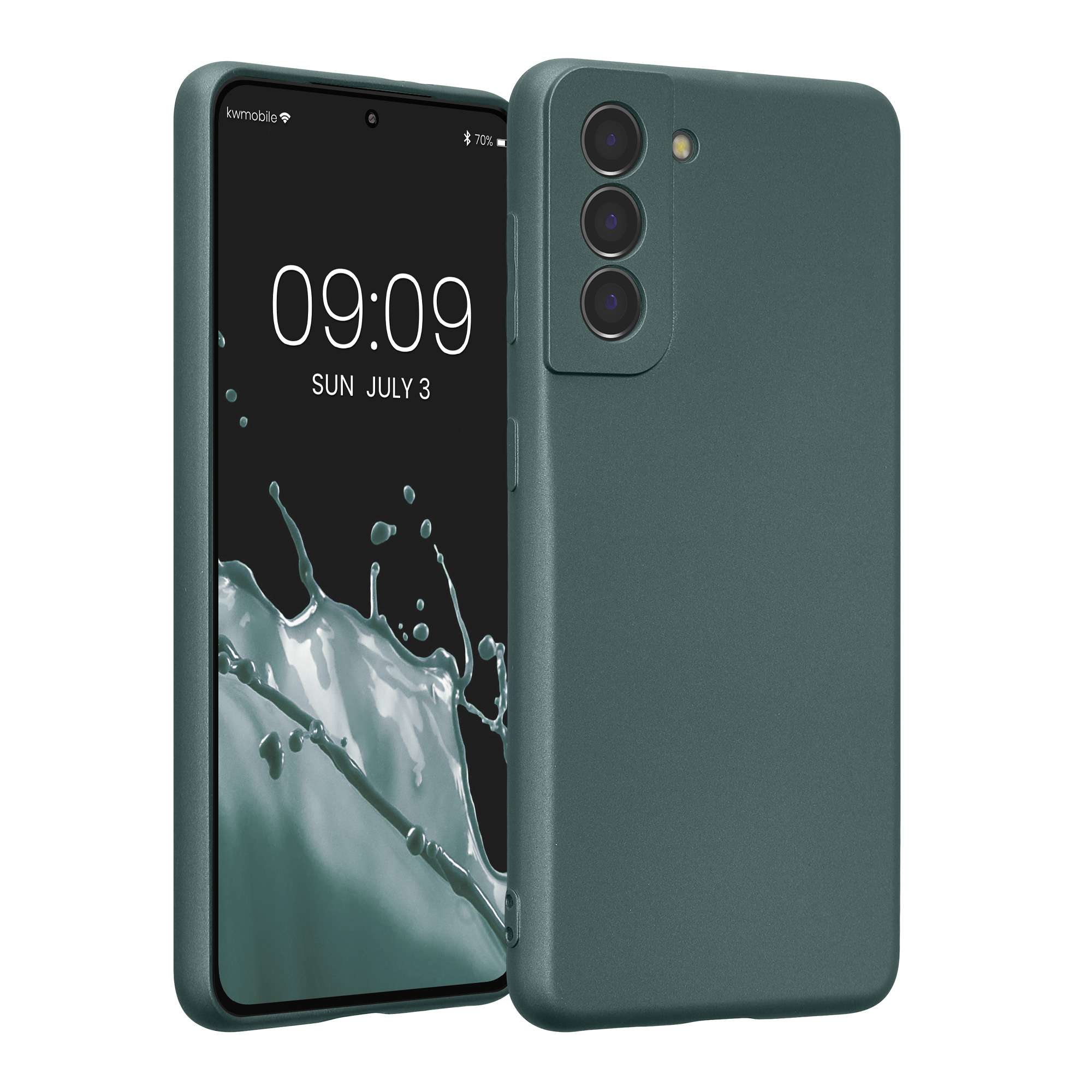 Pouzdro pro Samsung Galaxy S21 kwmobile metalické TPU - metalická petrolejová