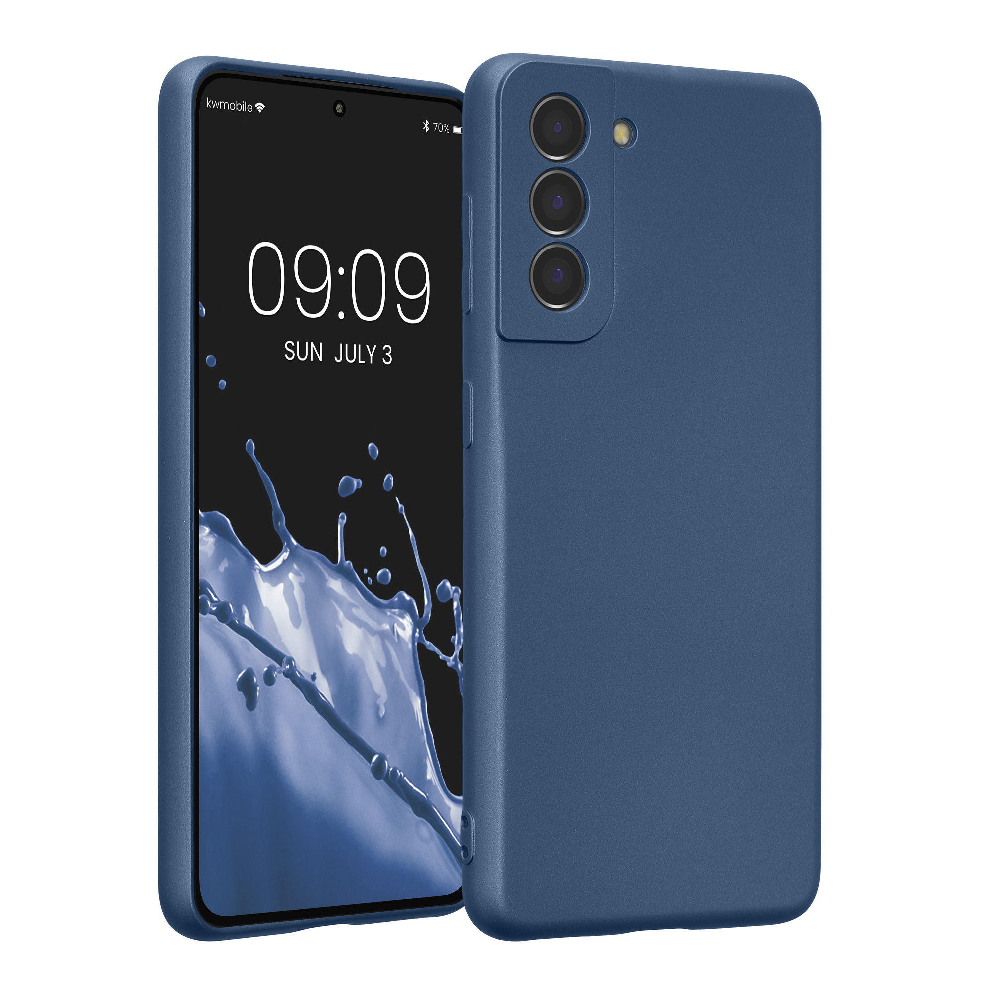 Pouzdro pro Samsung Galaxy S21 kwmobile metalické TPU - metalická modrá