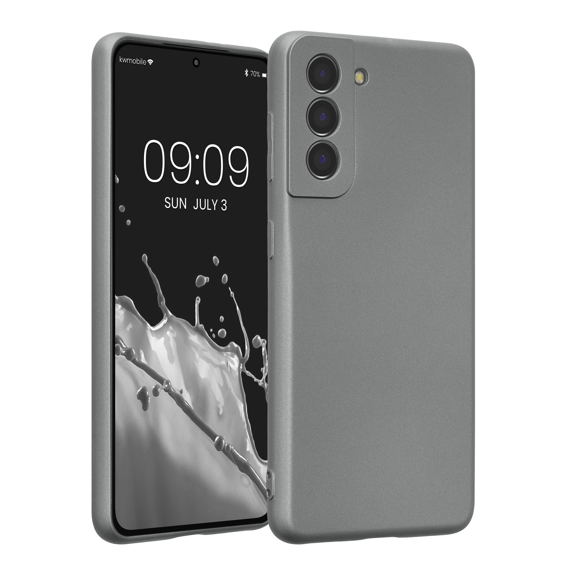 Pouzdro pro Samsung Galaxy S21 kwmobile metalické TPU - metalická šedá