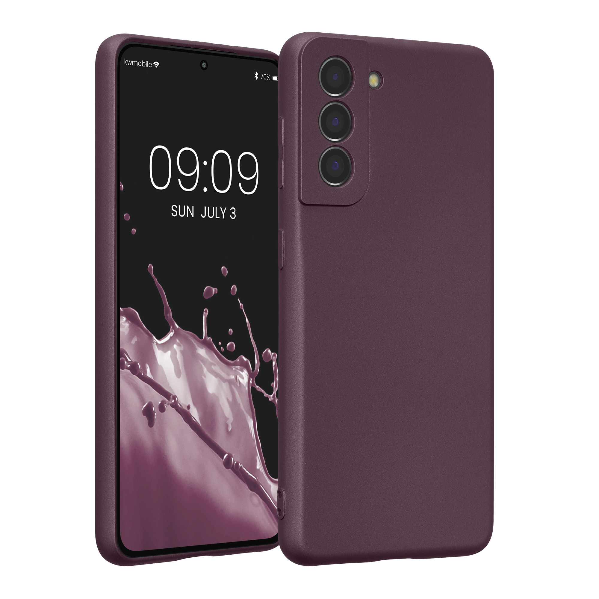 Pouzdro pro Samsung Galaxy S21 kwmobile metalické TPU - metalická bordó