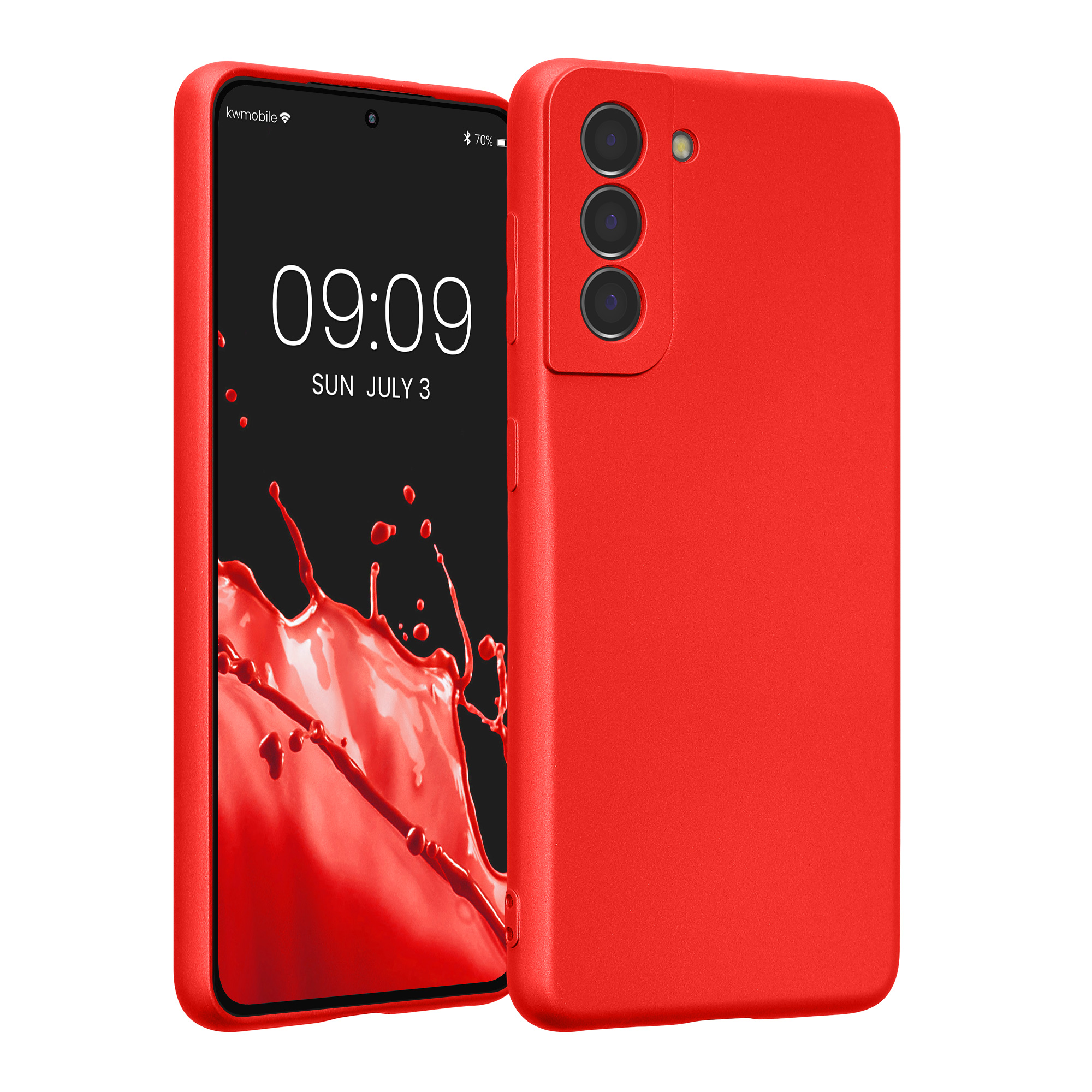 Pouzdro pro Samsung Galaxy S21 kwmobile metalické TPU - metalická tmavě červená