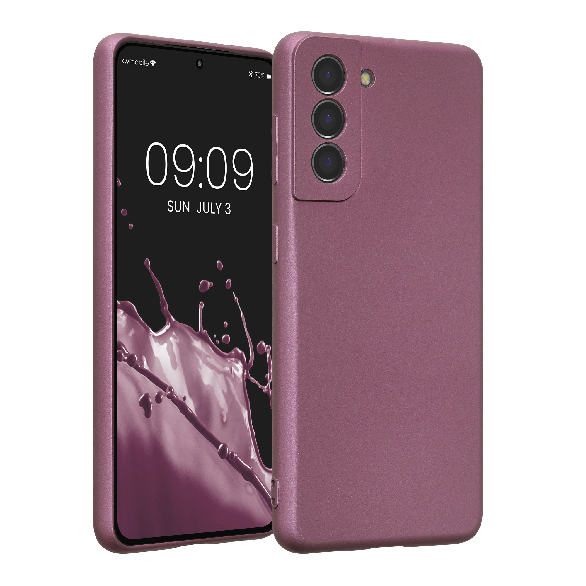 Pouzdro pro Samsung Galaxy S21 kwmobile metalické TPU - metalická levandulová