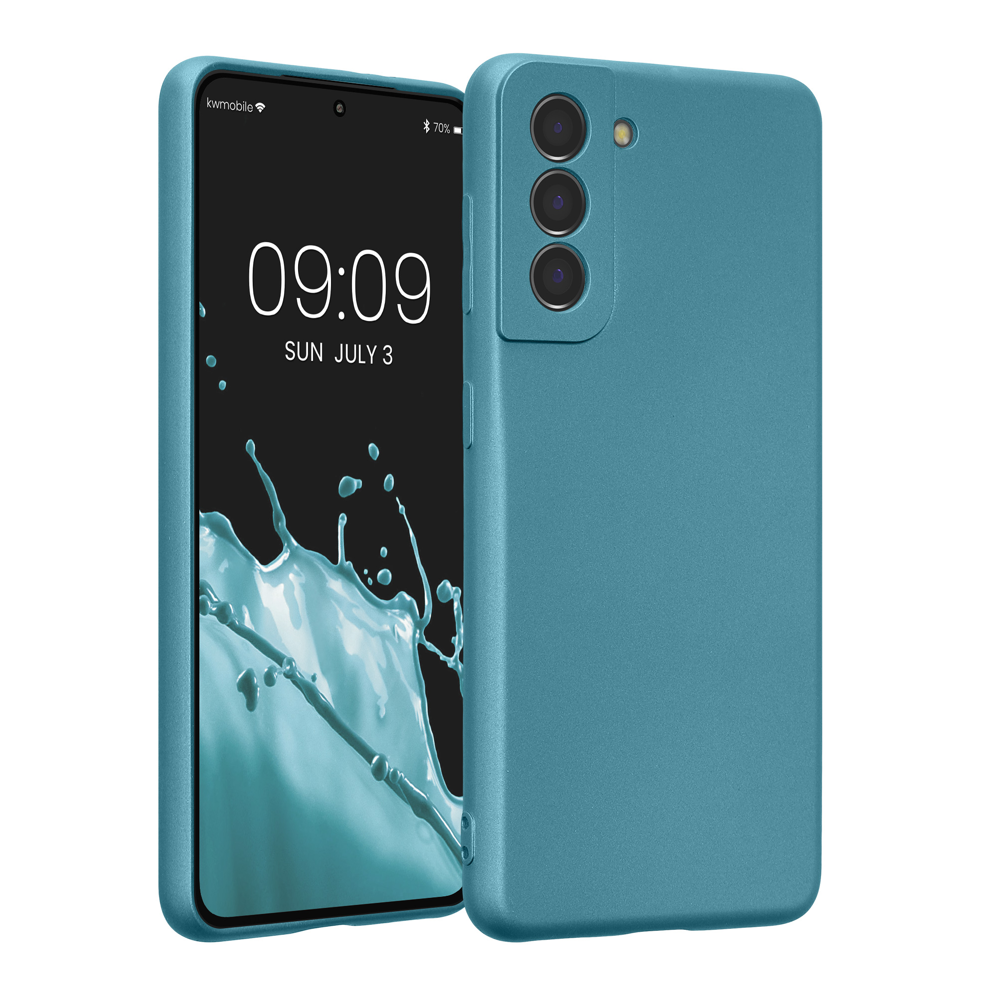 Pouzdro pro Samsung Galaxy S21 kwmobile metalické TPU - metalická karibská modrá