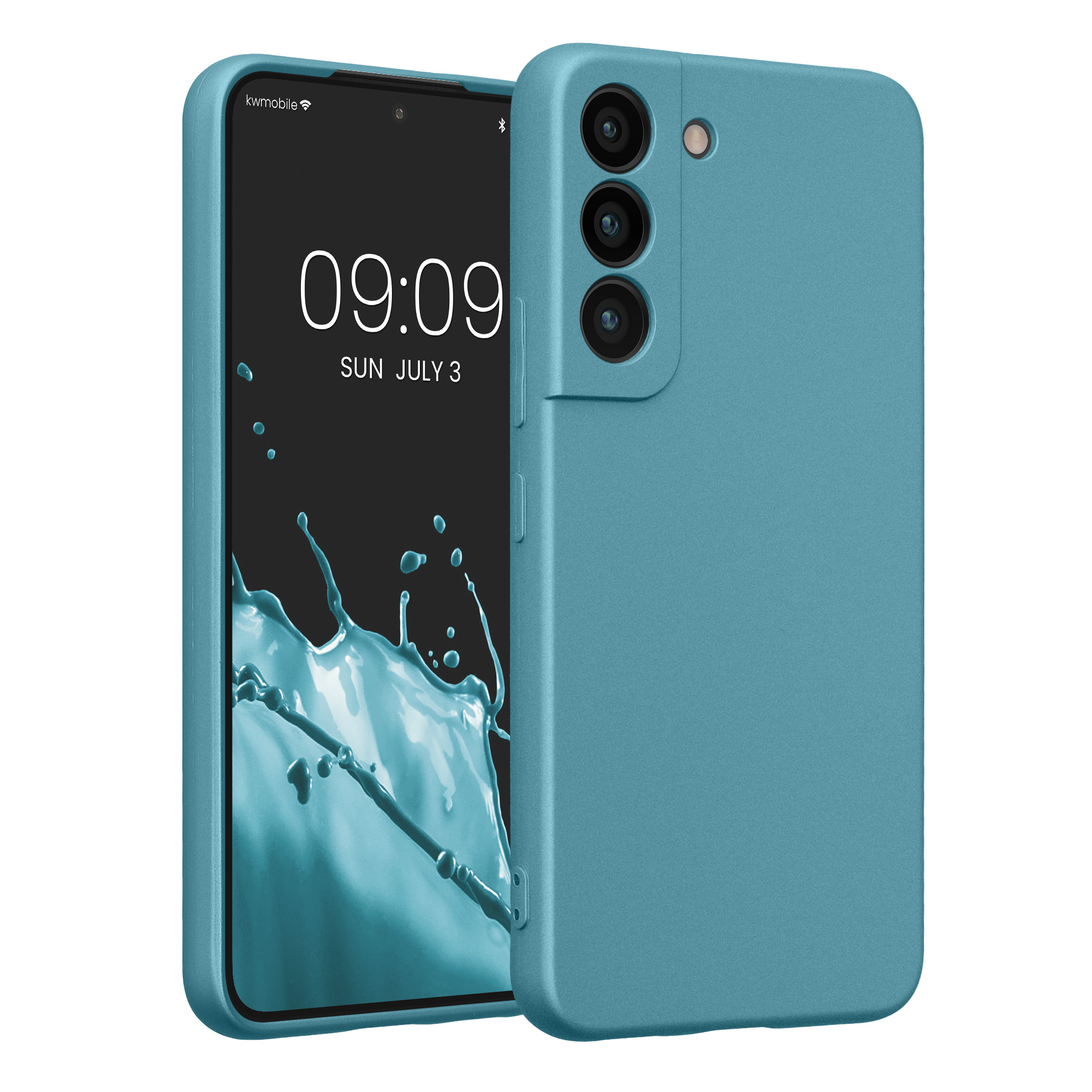 Pouzdro pro Samsung Galaxy S22 kwmobile metalické TPU - metalická karibská modrá