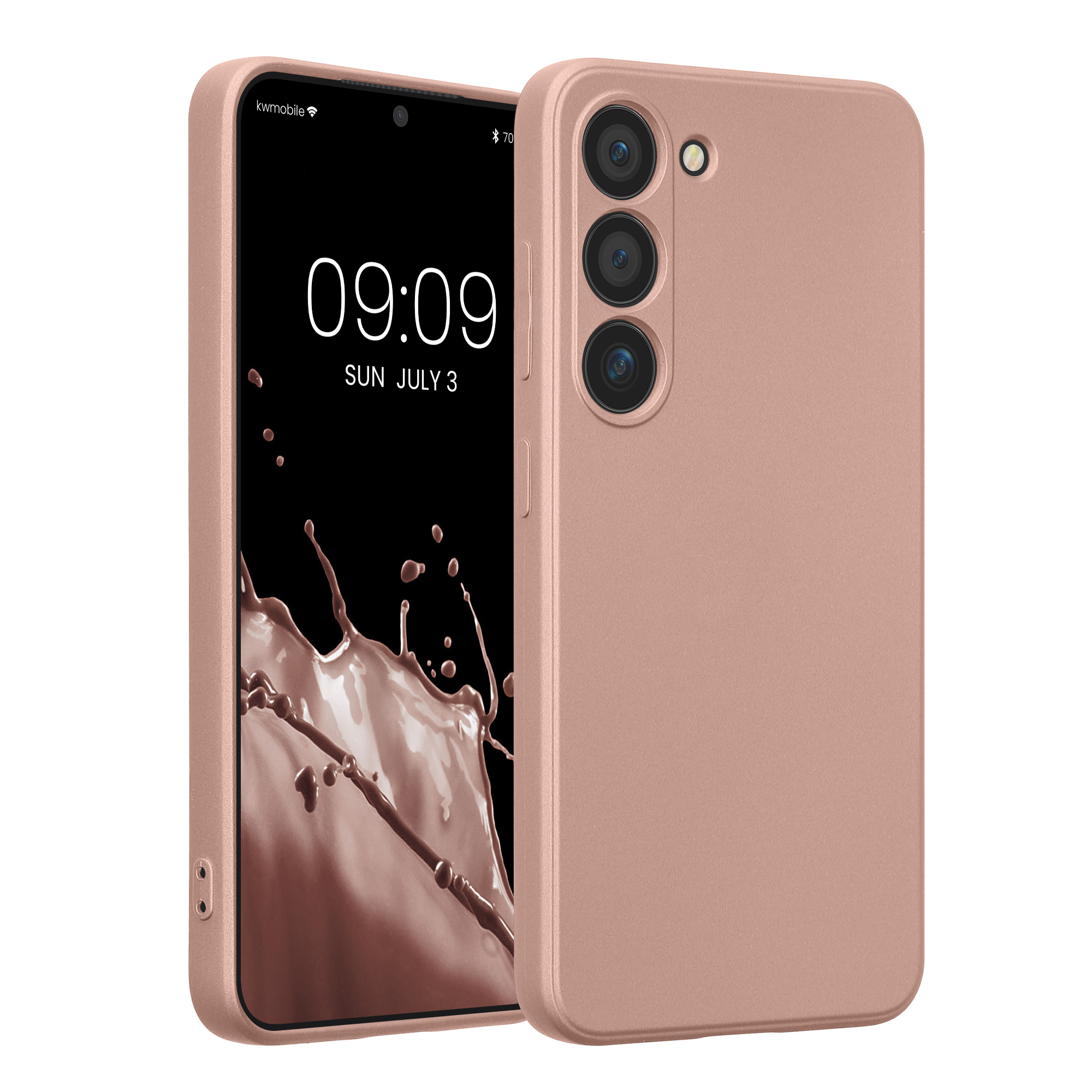 Pouzdro pro Samsung Galaxy S23 kwmobile metalické TPU - metalická růžové zlato