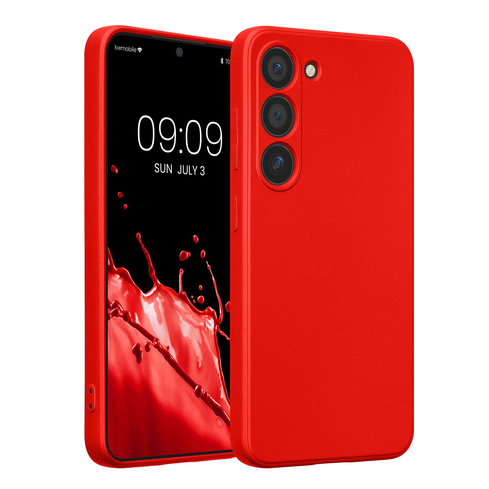 Pouzdro pro Samsung Galaxy S23 kwmobile metalické TPU - metalická tmavě červená