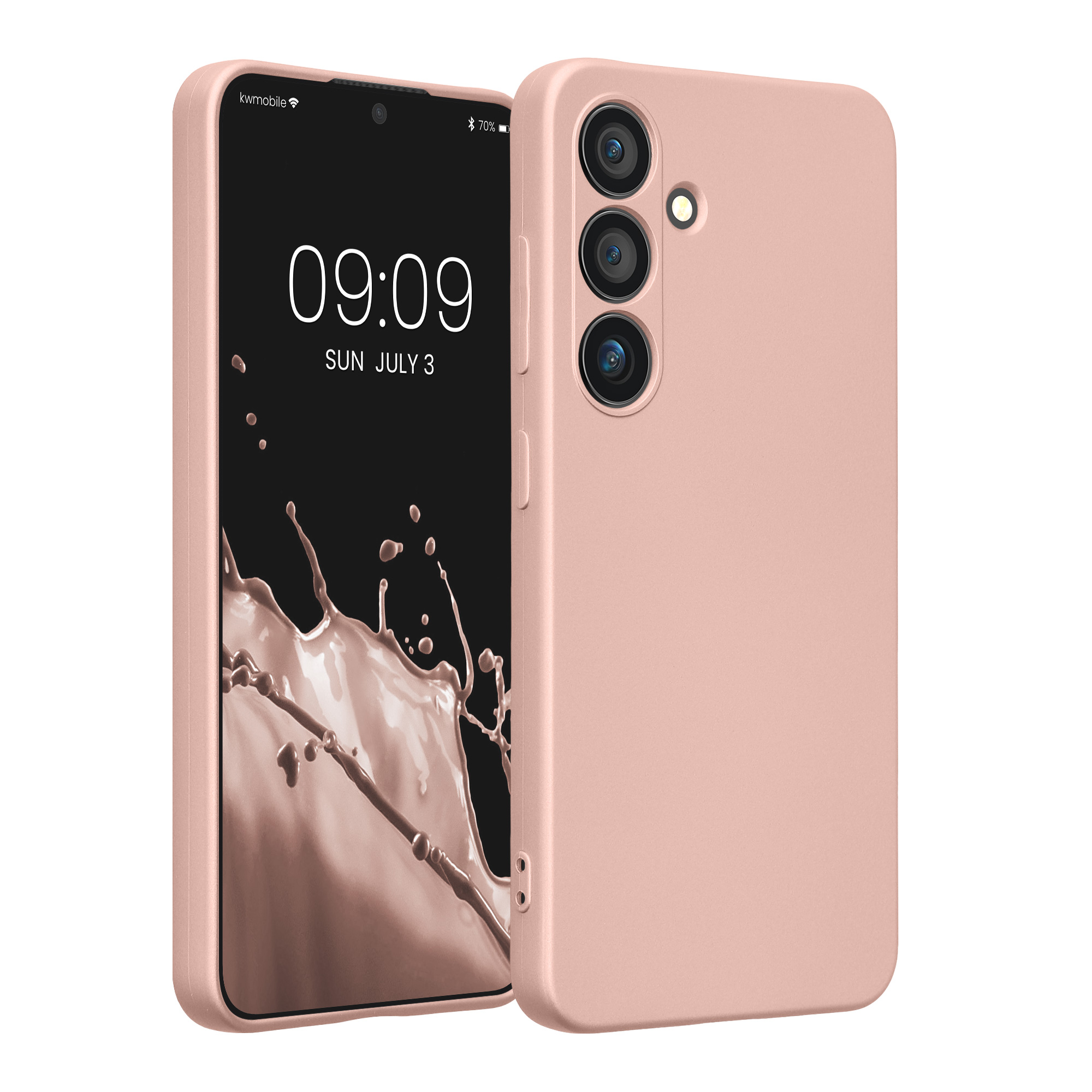 Pouzdro pro Samsung Galaxy S24 kwmobile metalické TPU - metalická růžové zlato