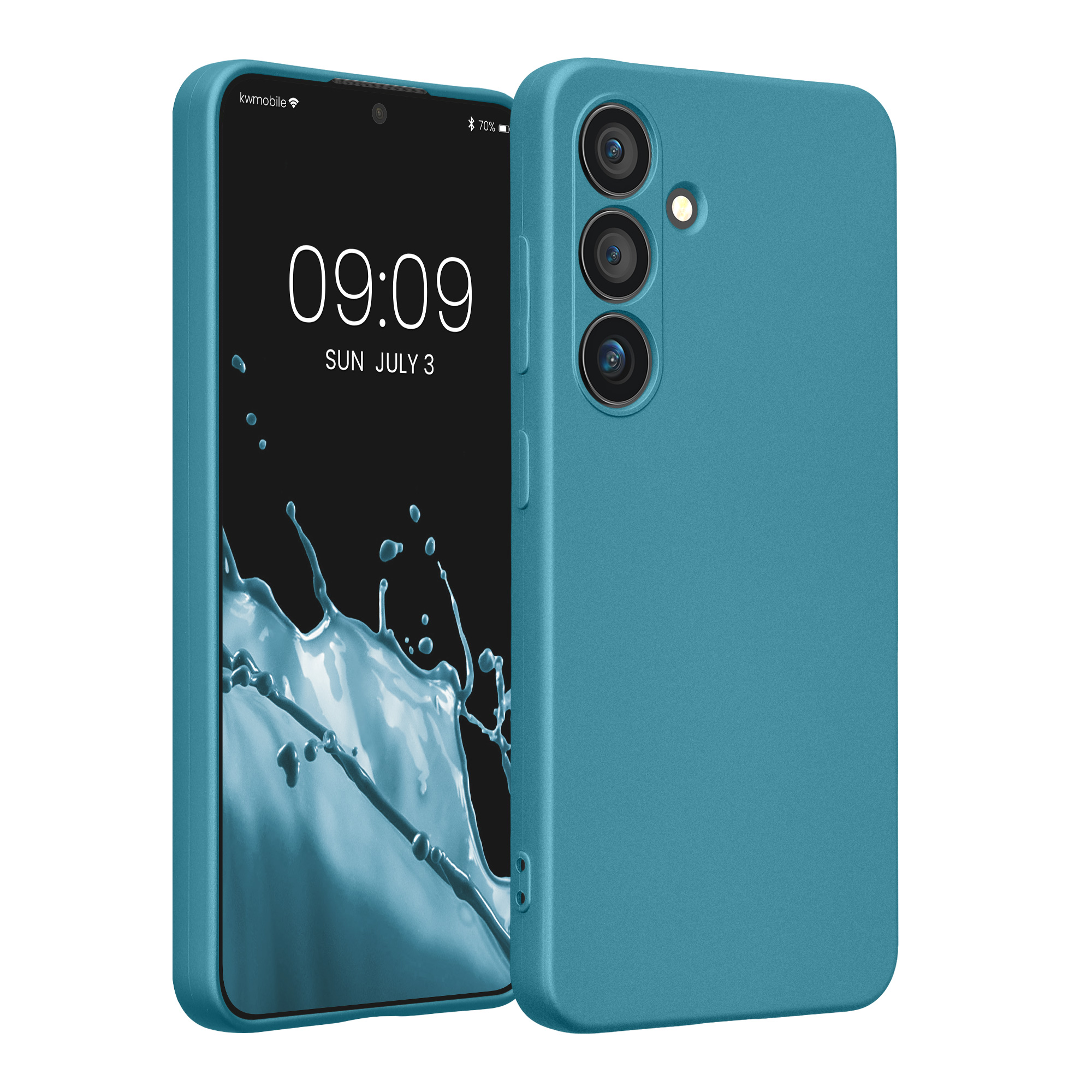 Pouzdro pro Samsung Galaxy S24 kwmobile metalické TPU - metalická karibská modrá