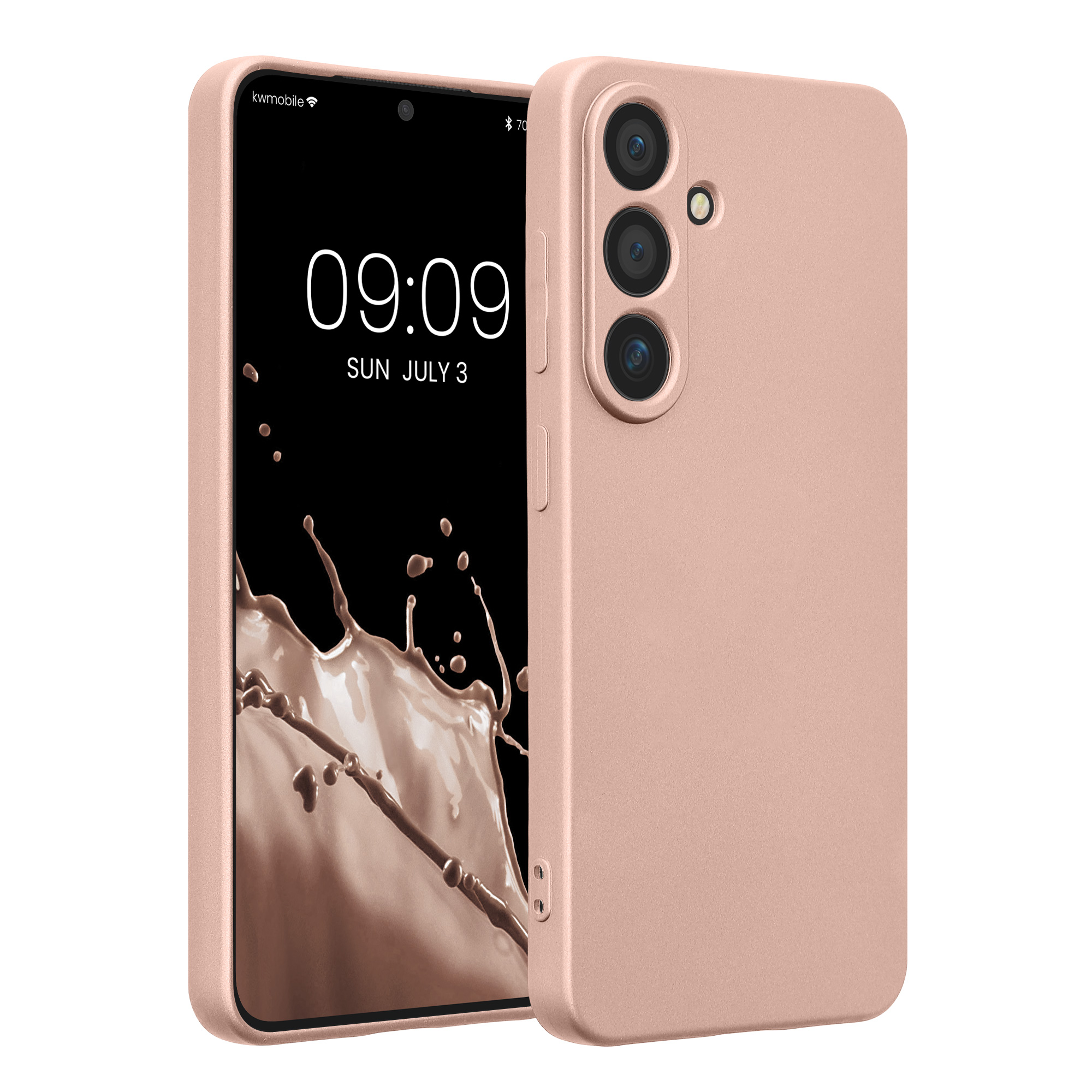 Pouzdro pro Samsung Galaxy S25 kwmobile metalické TPU - metalická růžové zlato