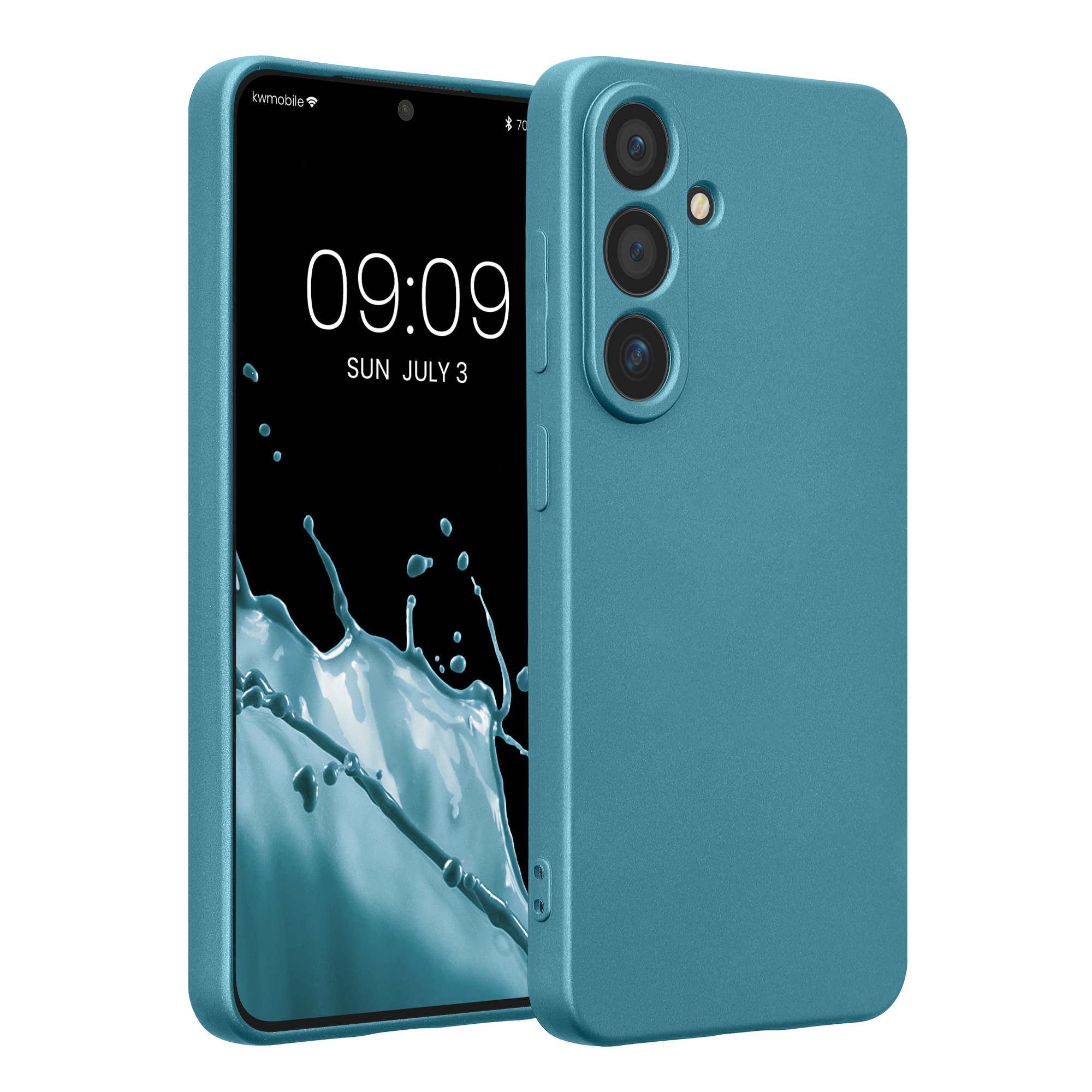 Pouzdro pro Samsung Galaxy S25 kwmobile metalické TPU - metalická karibská modrá