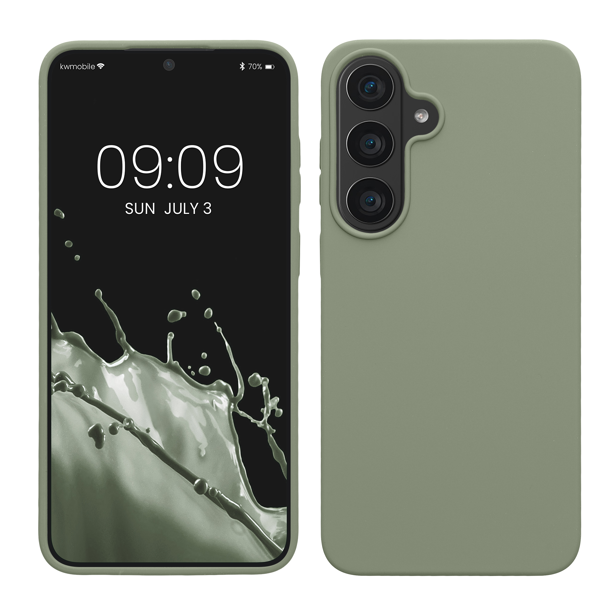 Pouzdro pro Samsung Galaxy S26 FE kwmobile silikonové - šedozelená
