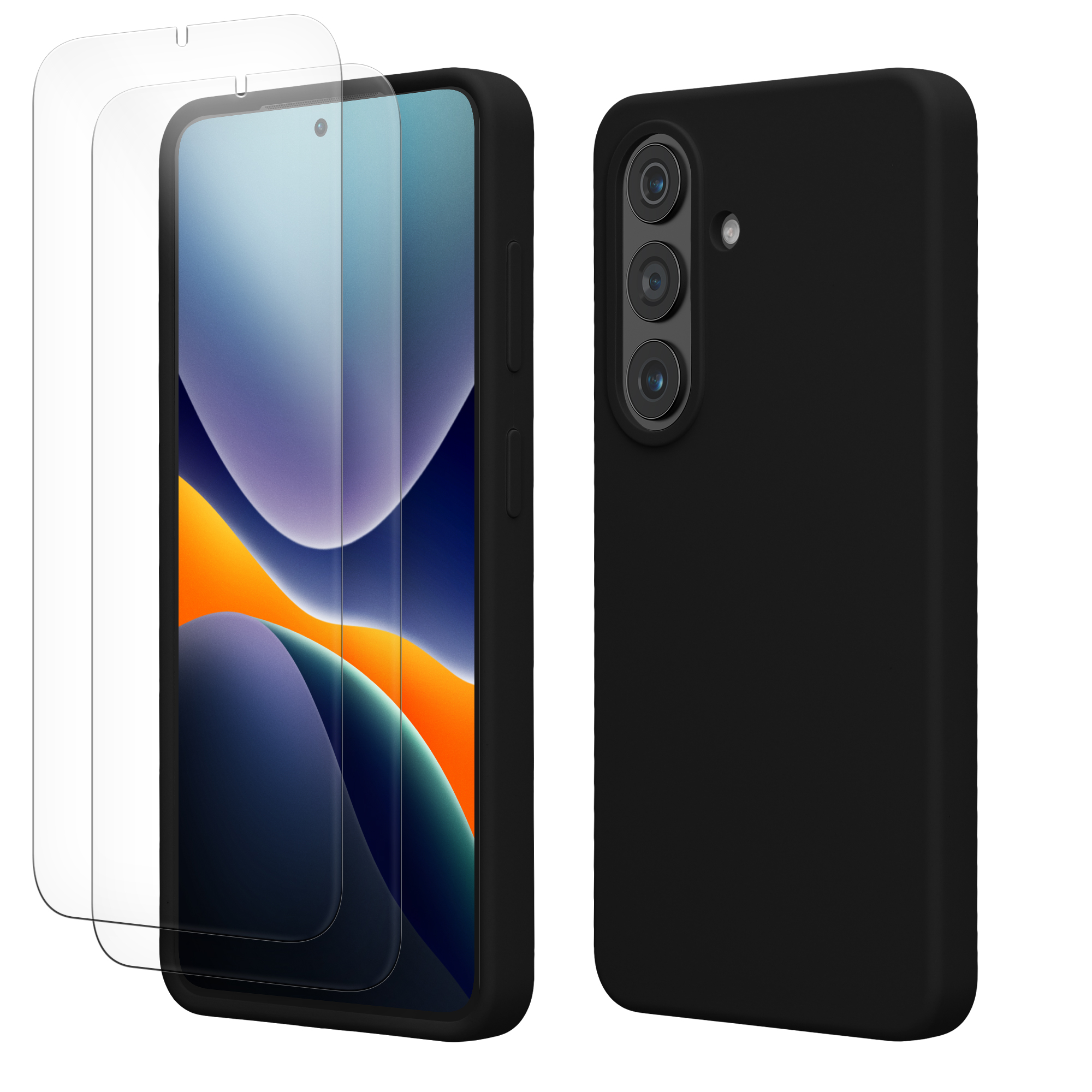 Pouzdro pro Samsung Galaxy S26 se 2 tvrzenými ochrannými skly kwmobile - černá
