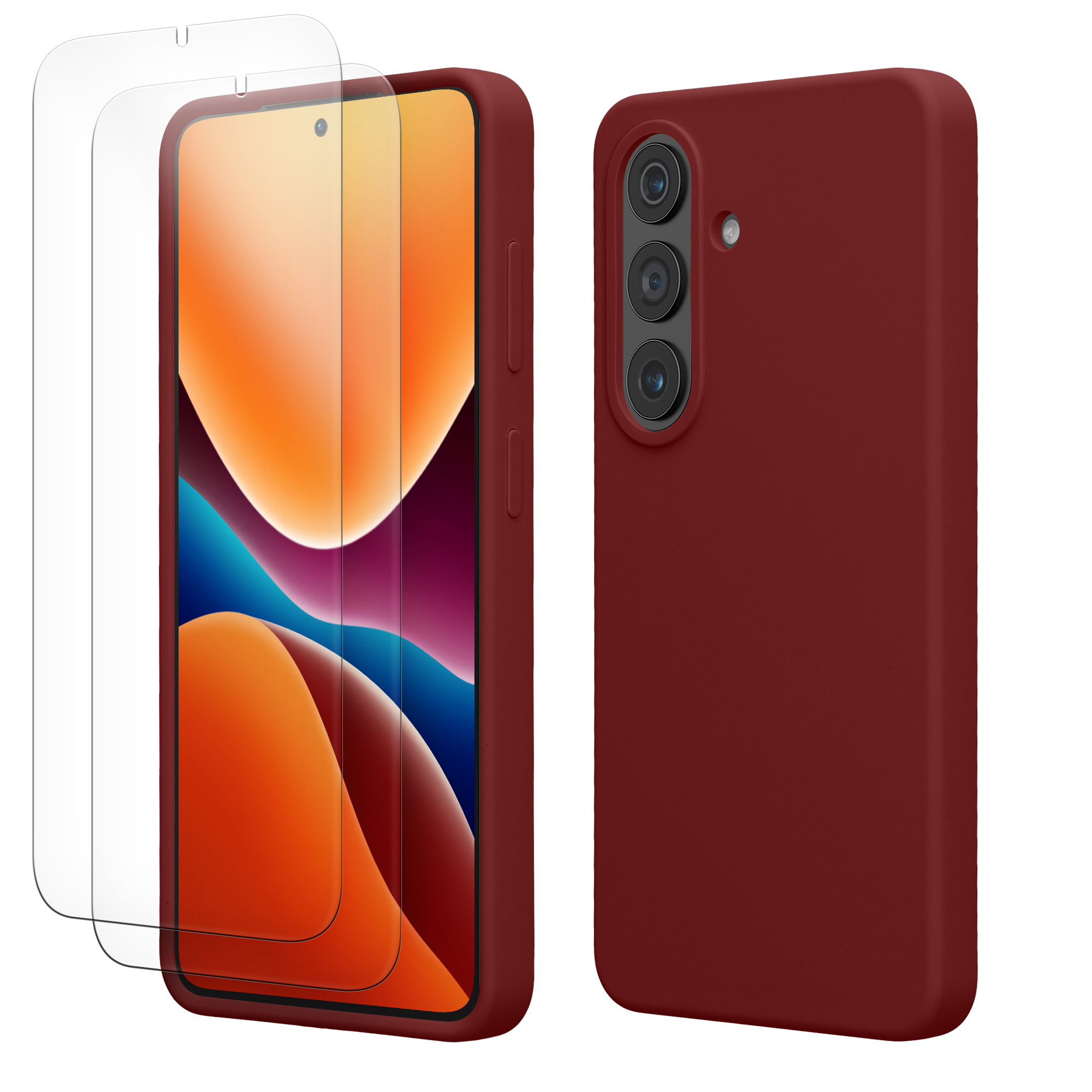 Kryt s tvrzeným sklem na mobil Samsung Galaxy S26 - kwmobile, vínově fialový